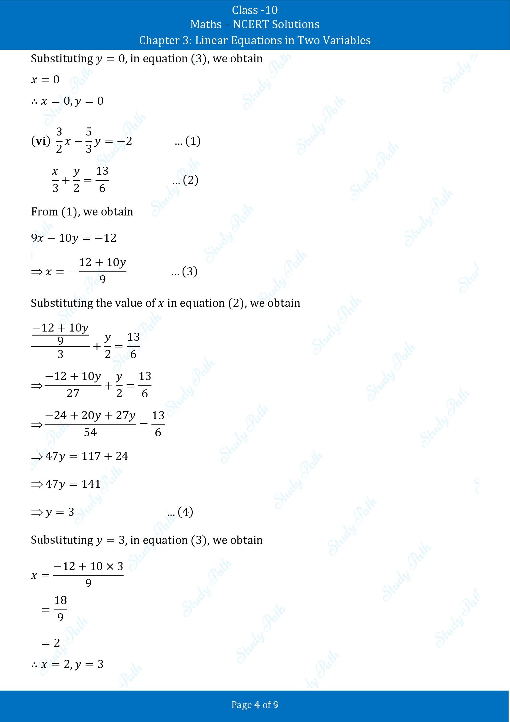 NCERT Solutions for Class 10 Maths Chapter 3 Linear Equations in Two Variables Exercise 3.3 00004