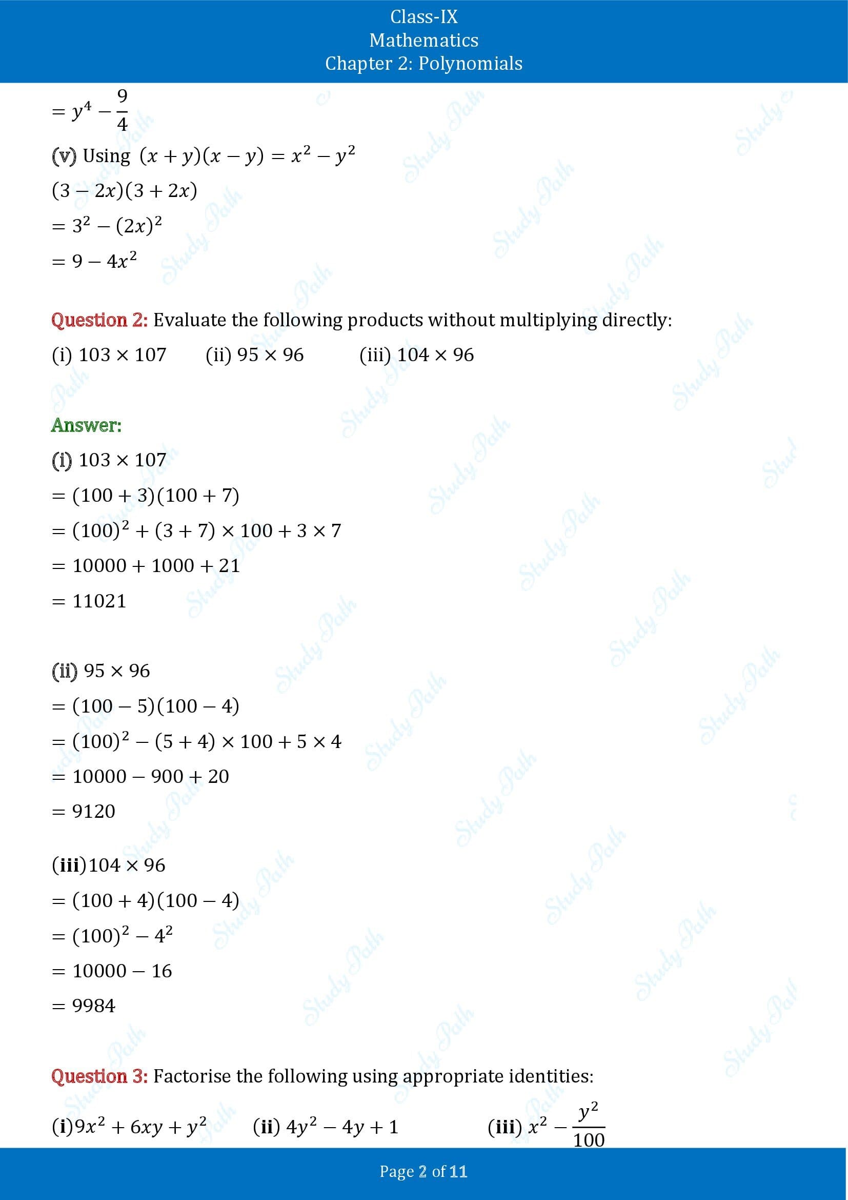 NCERT Solutions for Class 9 Maths Chapter 2 Polynomials Exercise 2.5 00002