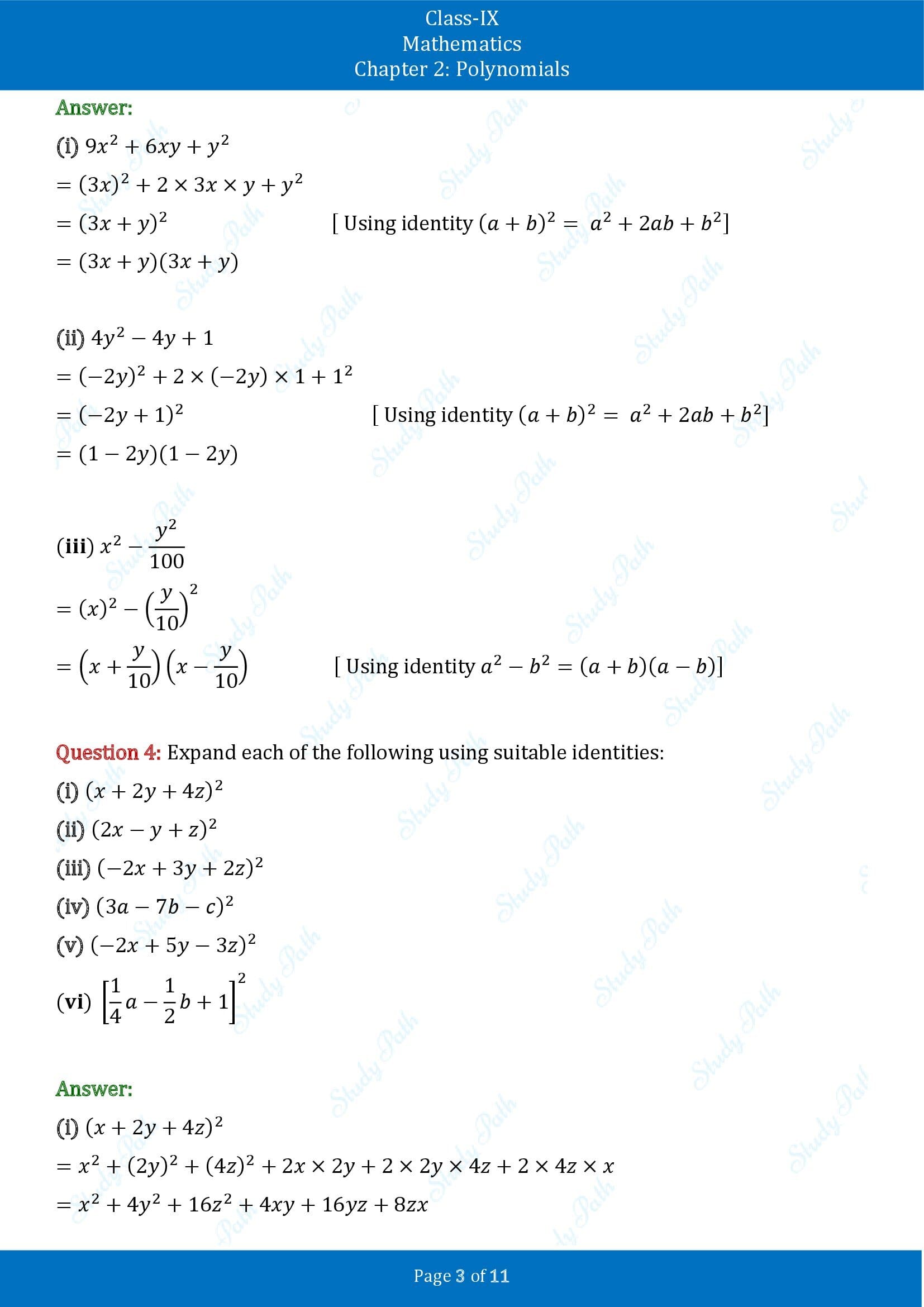 NCERT Solutions for Class 9 Maths Chapter 2 Polynomials Exercise 2.5 00003