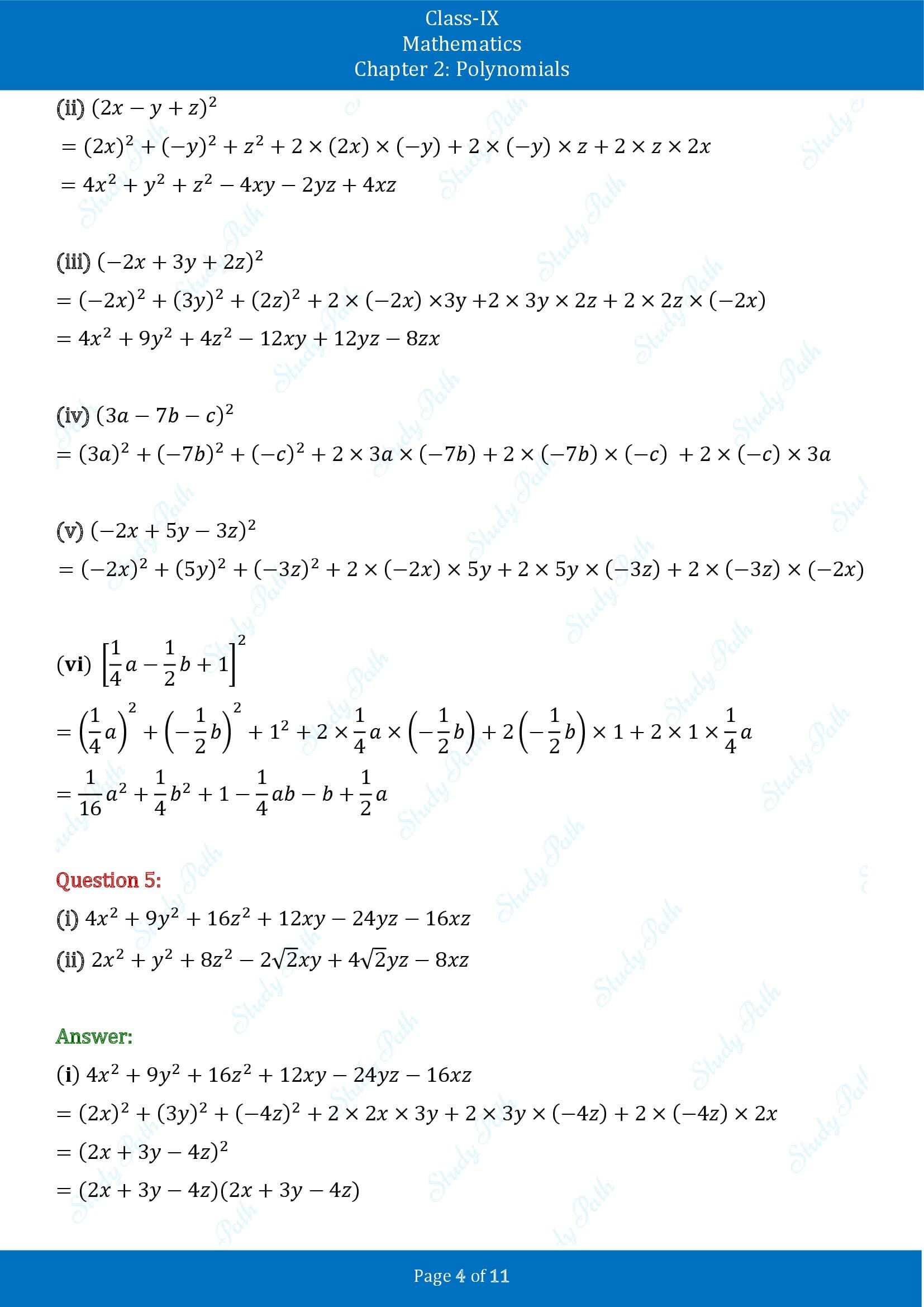 NCERT Solutions for Class 9 Maths Chapter 2 Polynomials Exercise 2.5 00004
