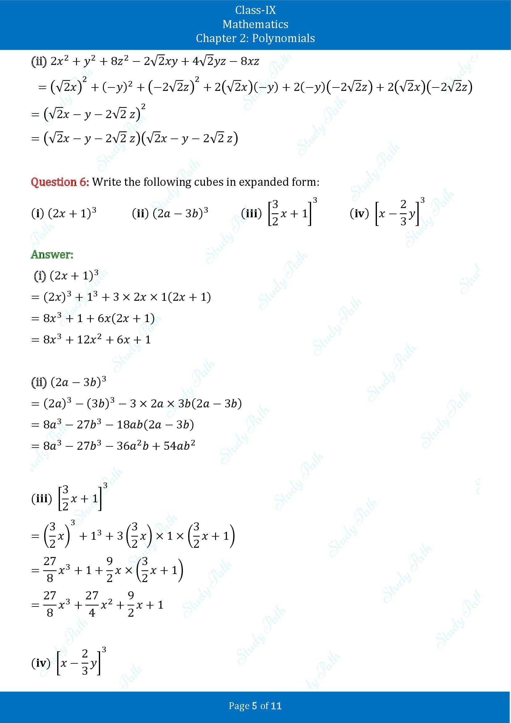 NCERT Solutions for Class 9 Maths Chapter 2 Polynomials Exercise 2.5 00005