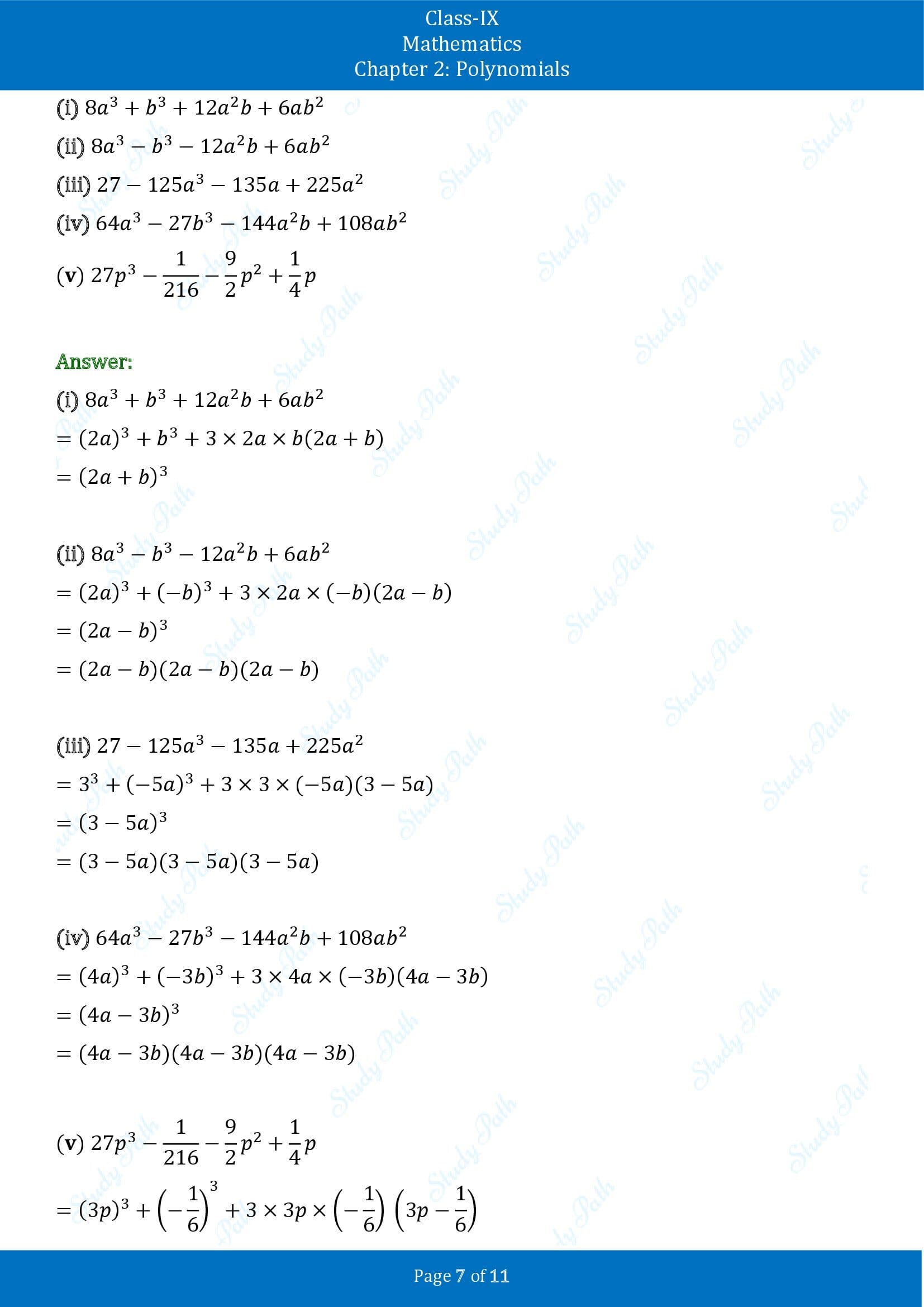 NCERT Solutions for Class 9 Maths Chapter 2 Polynomials Exercise 2.5 00007