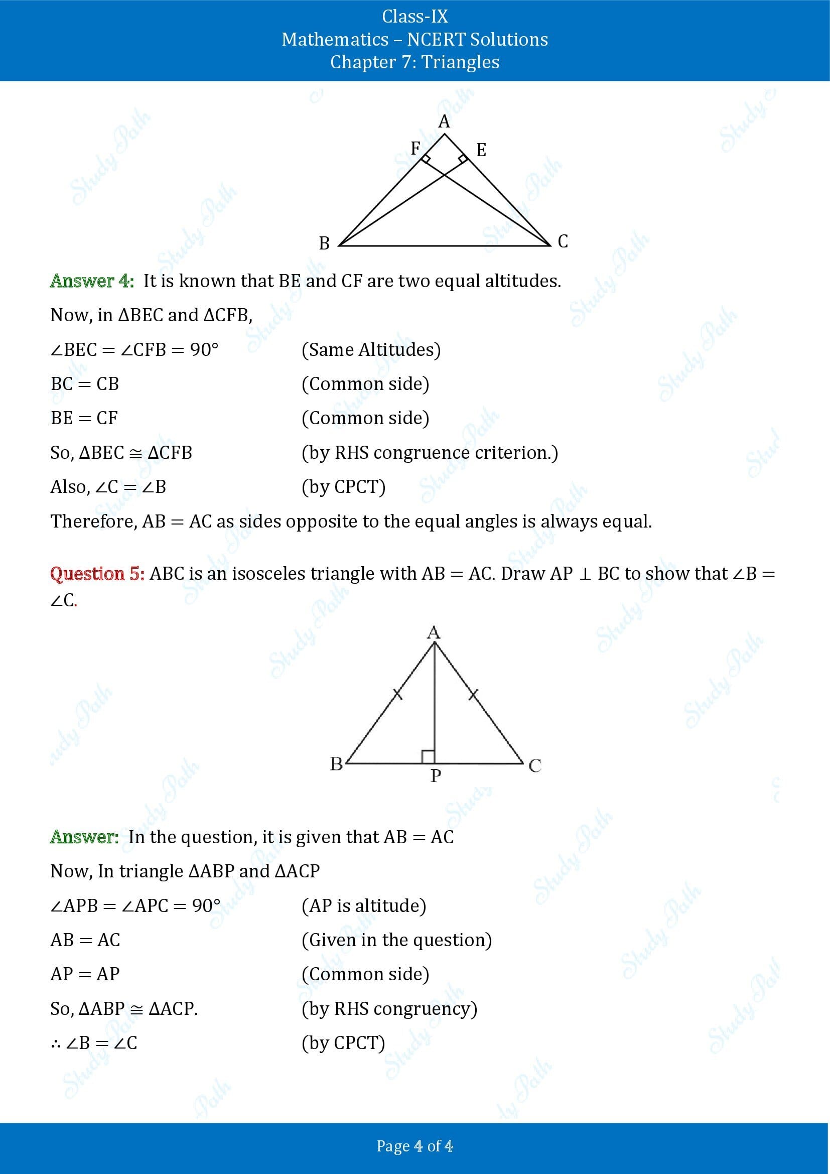 NCERT Solutions for Class 9 Maths Chapter 7 Triangles Exercise 7.3 00004