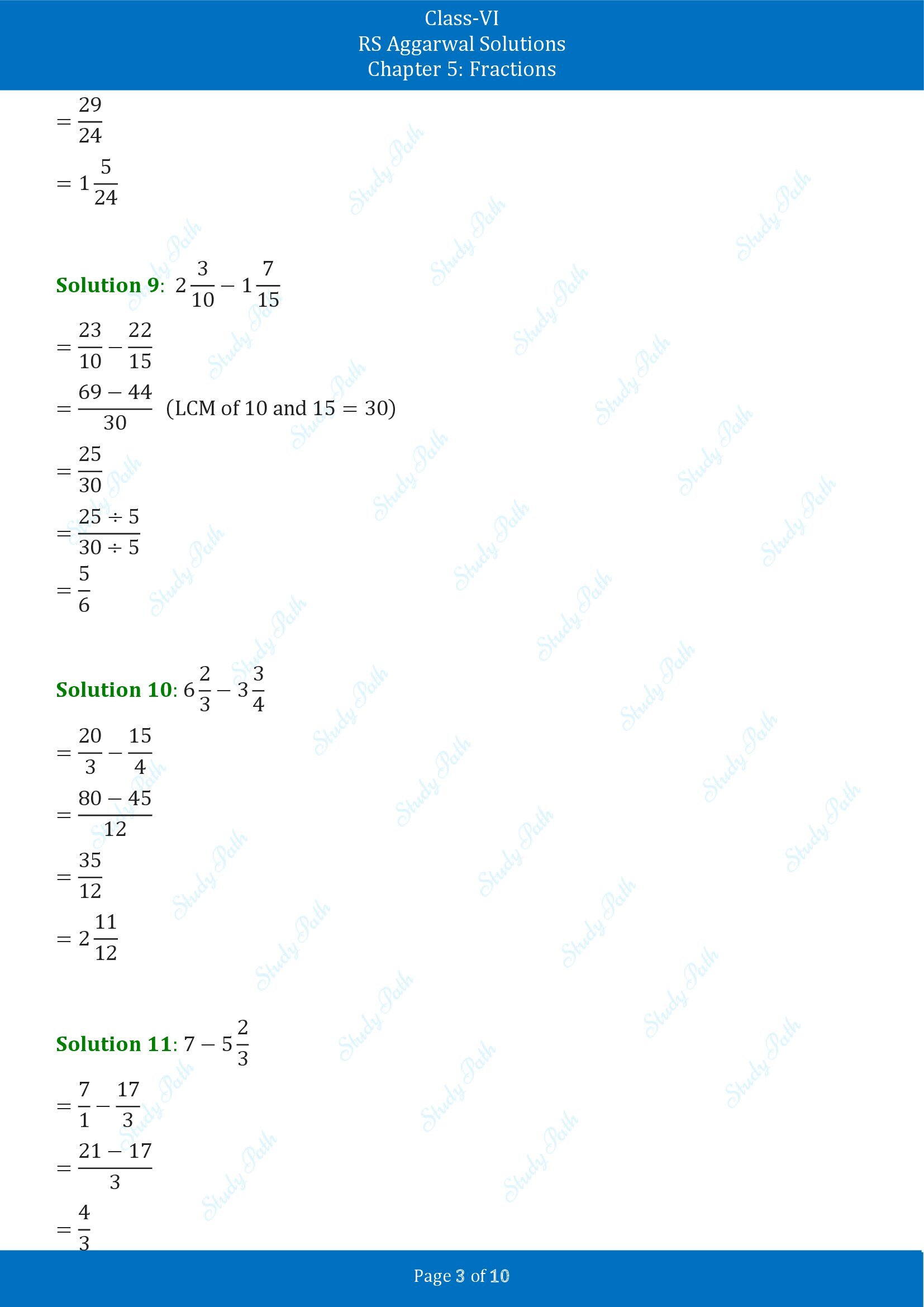 RS Aggarwal Solutions Class 6 Chapter 5 Fractions Exercise 5F 00003