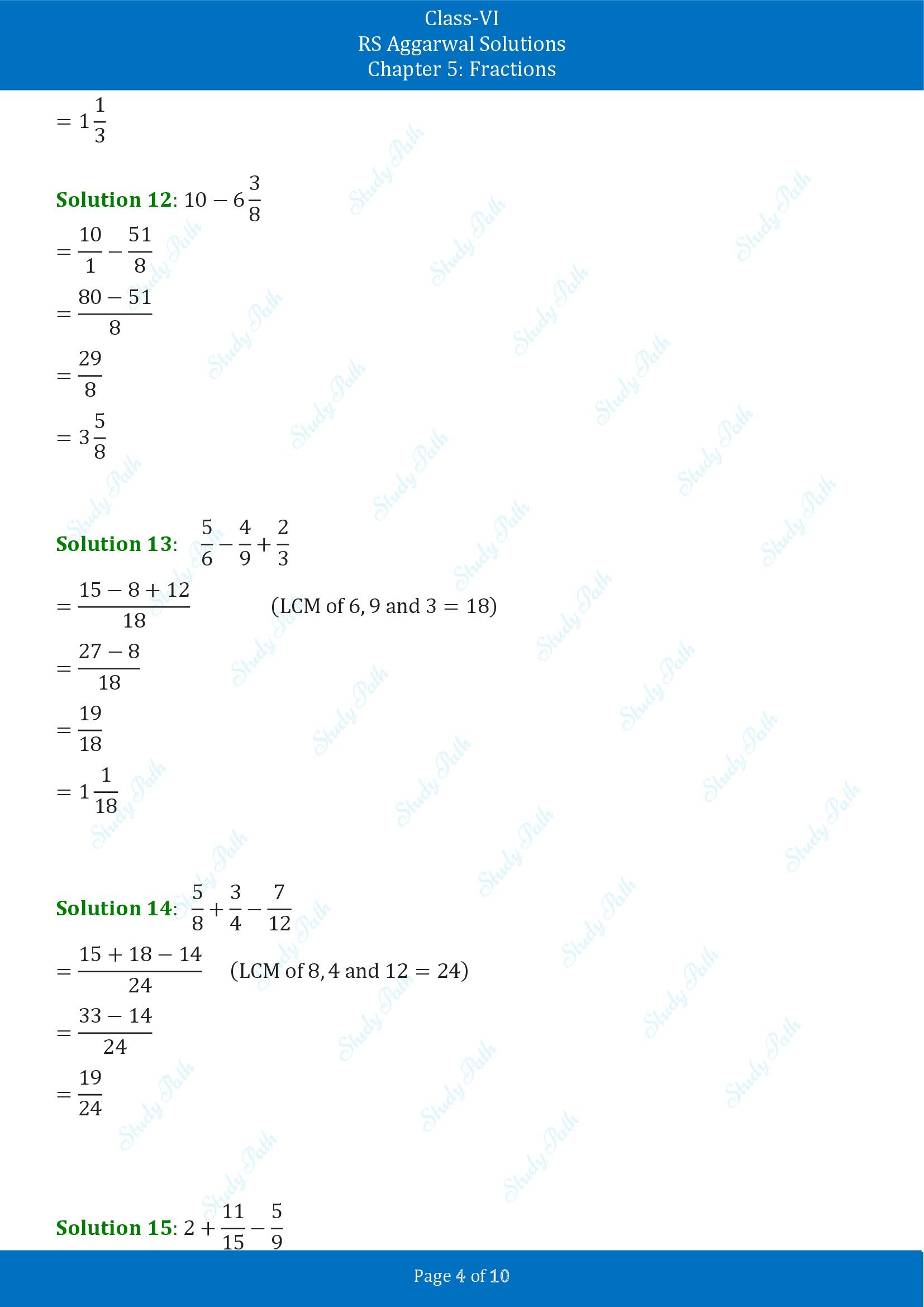 RS Aggarwal Solutions Class 6 Chapter 5 Fractions Exercise 5F 00004