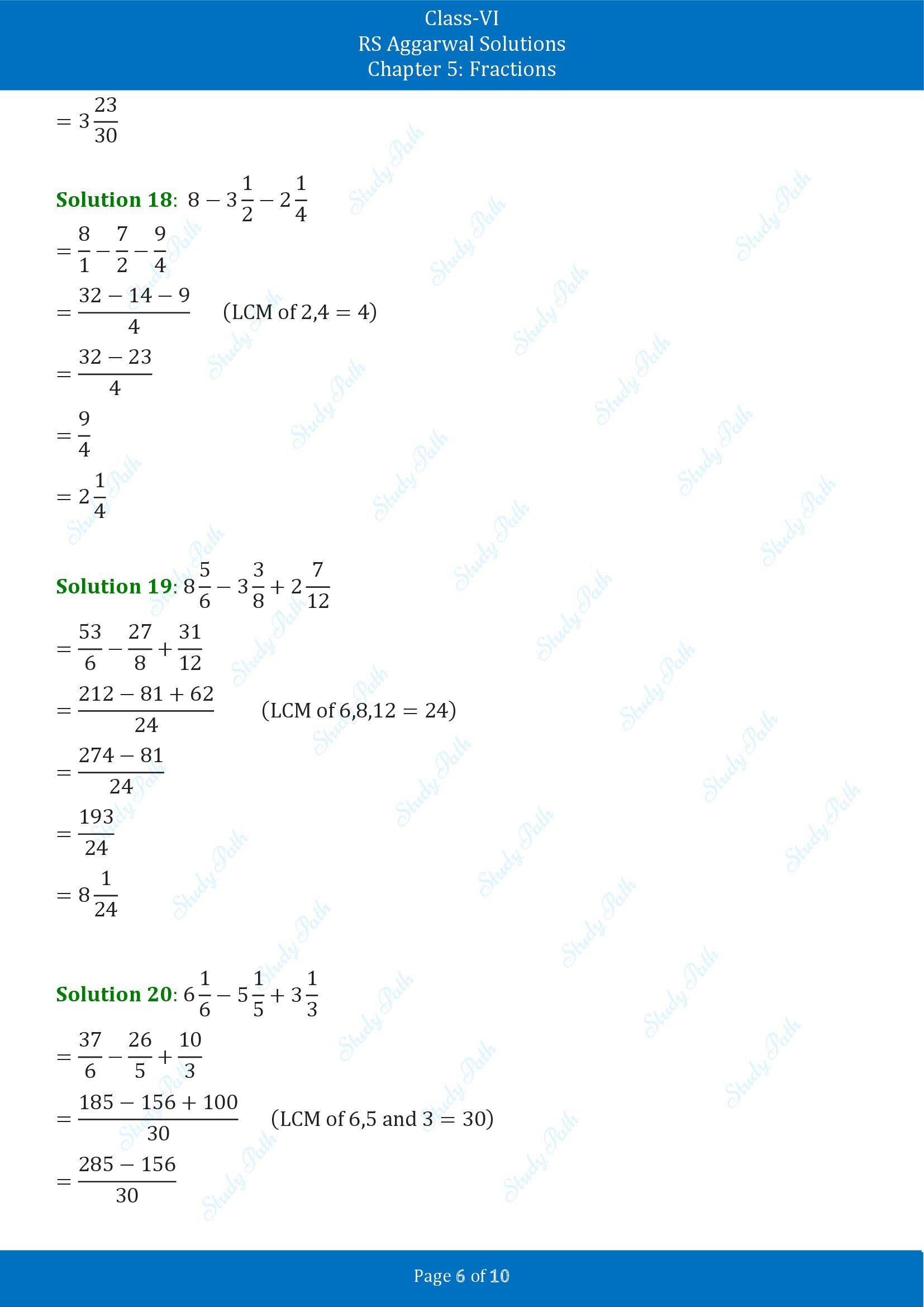 RS Aggarwal Solutions Class 6 Chapter 5 Fractions Exercise 5F 00006