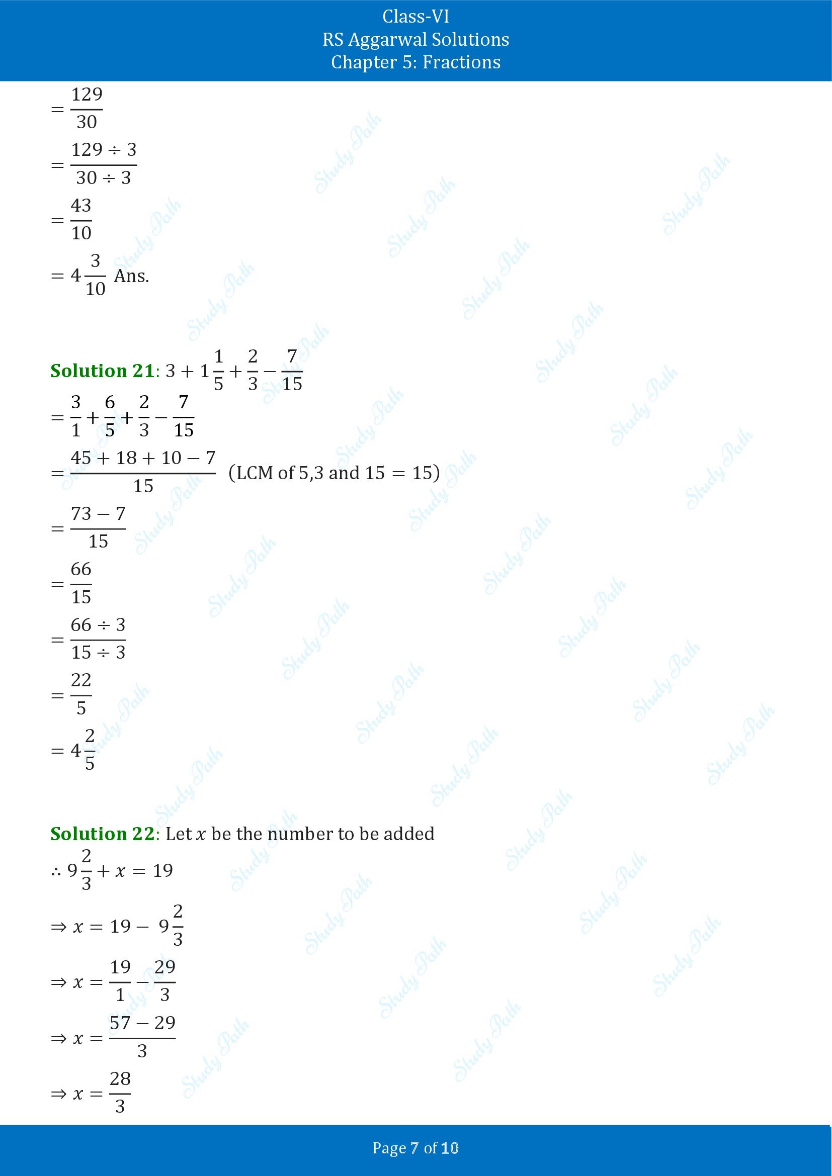 RS Aggarwal Solutions Class 6 Chapter 5 Fractions Exercise 5F 00007