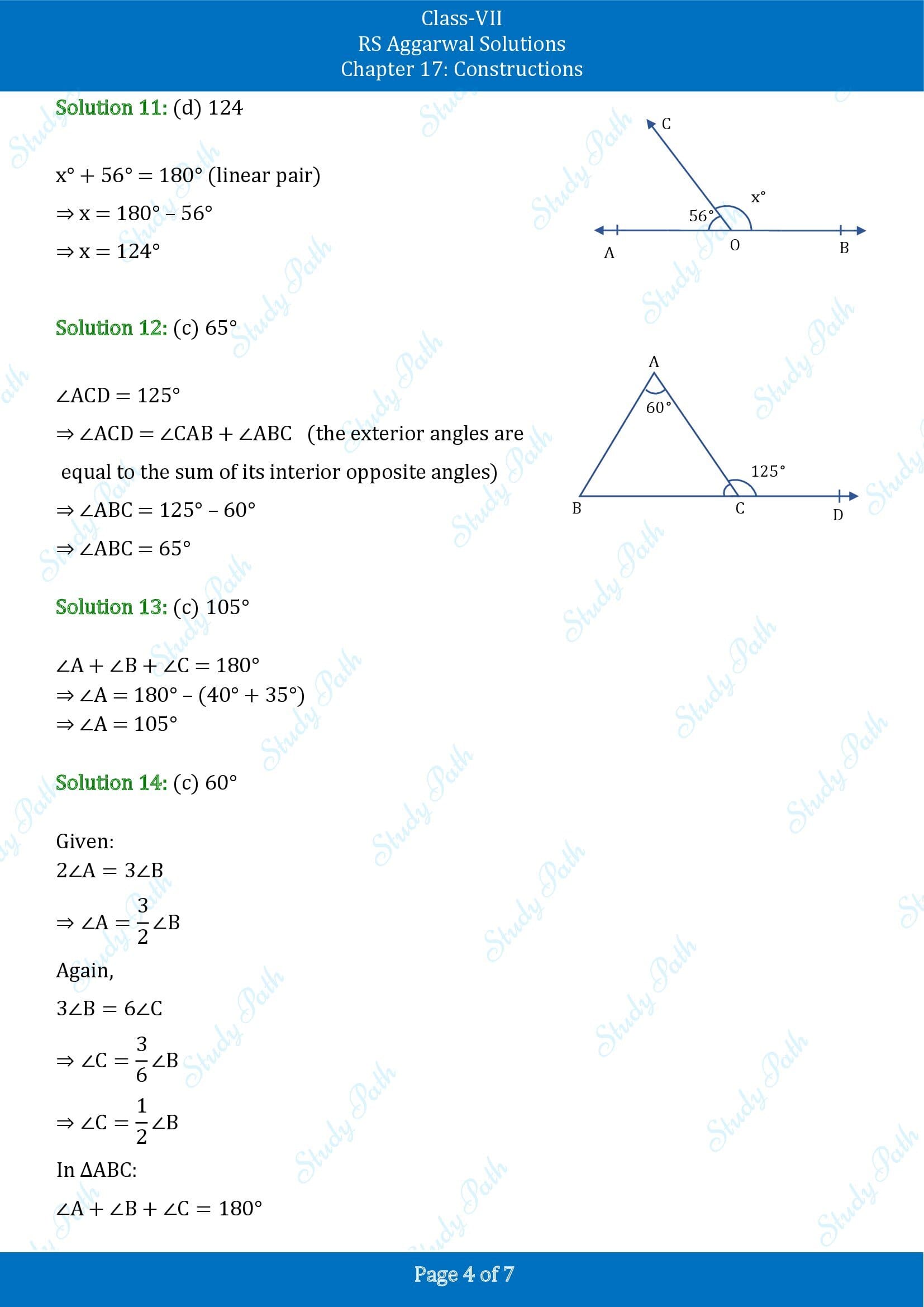 RS Aggarwal Solutions Class 7 Chapter 17 Constructions Test Paper 00004