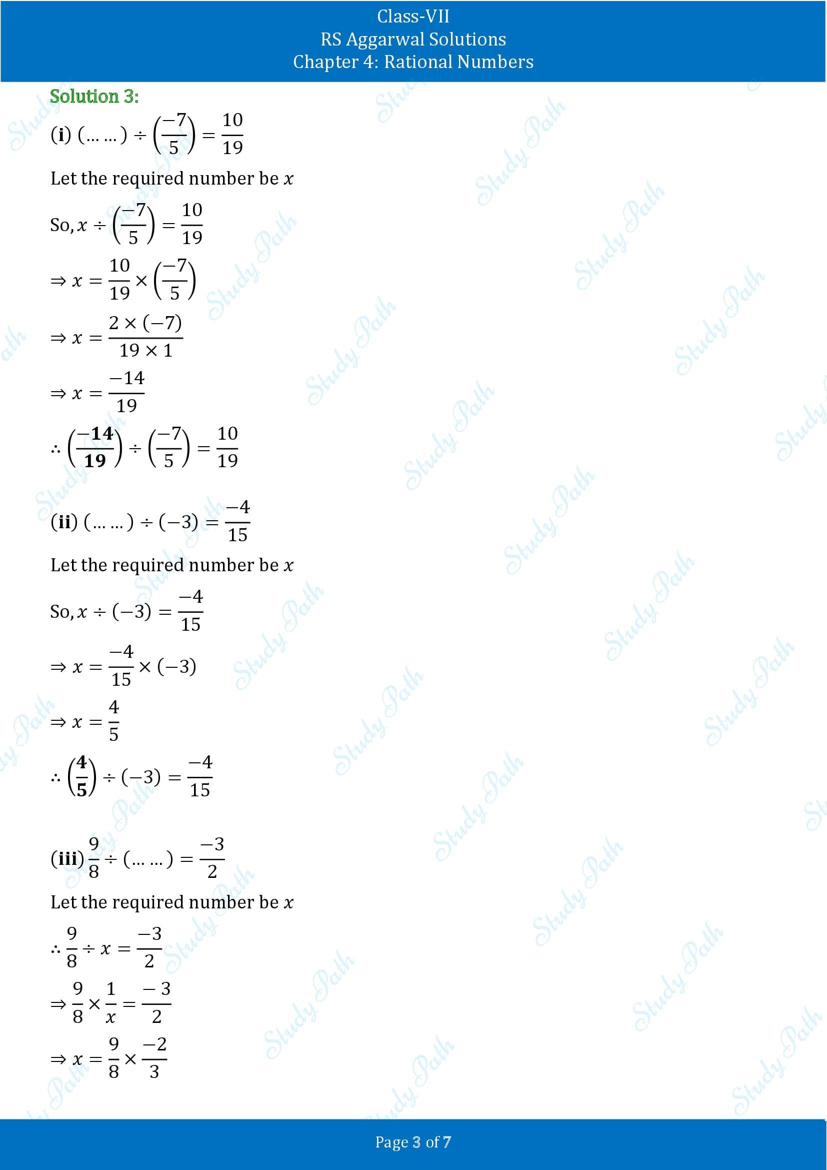 RS Aggarwal Solutions Class 7 Chapter 4 Rational Numbers Exercise 4F 00003