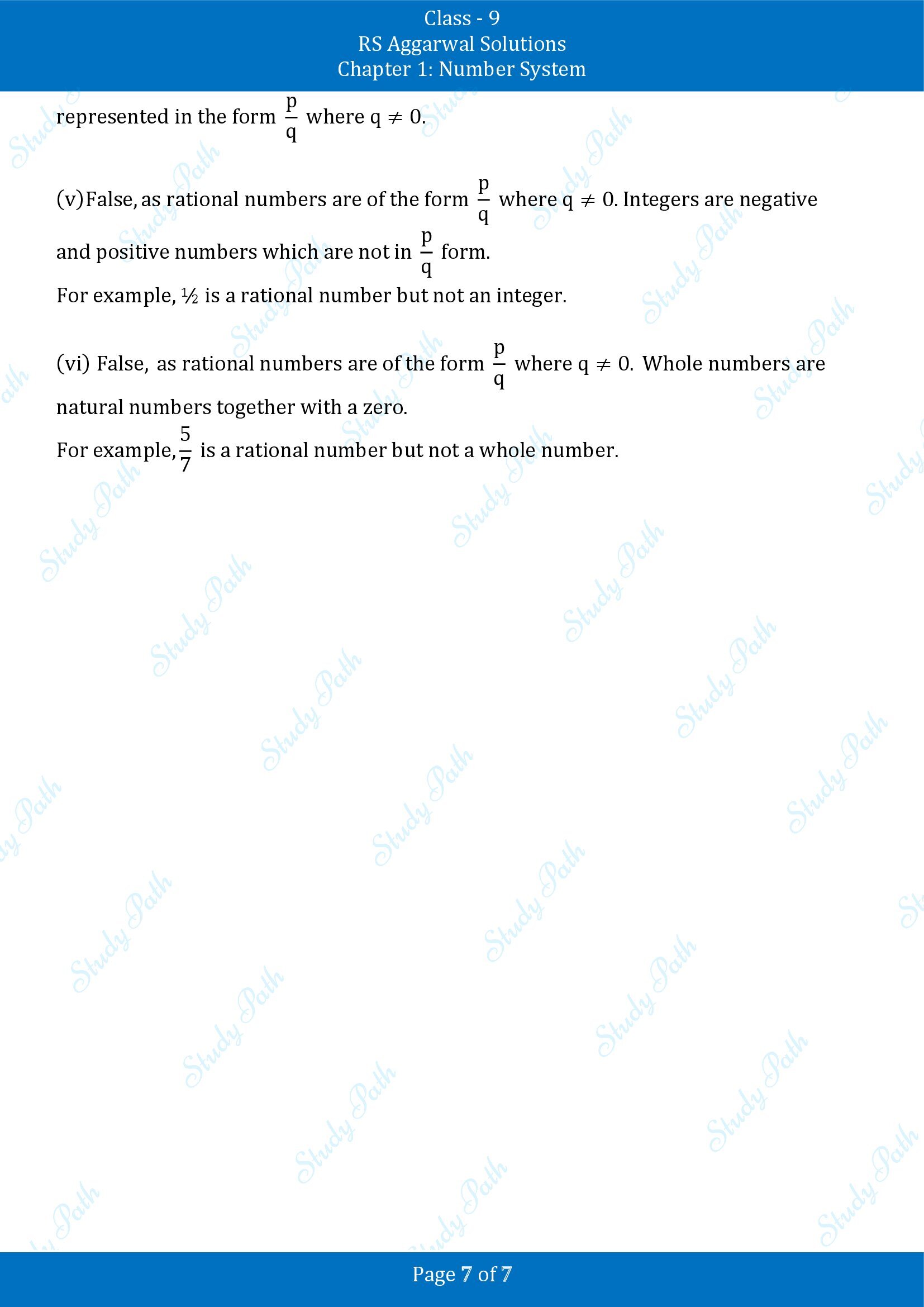 RS Aggarwal Solutions Class 9 Chapter 1 Number System Exercise 1A 00007