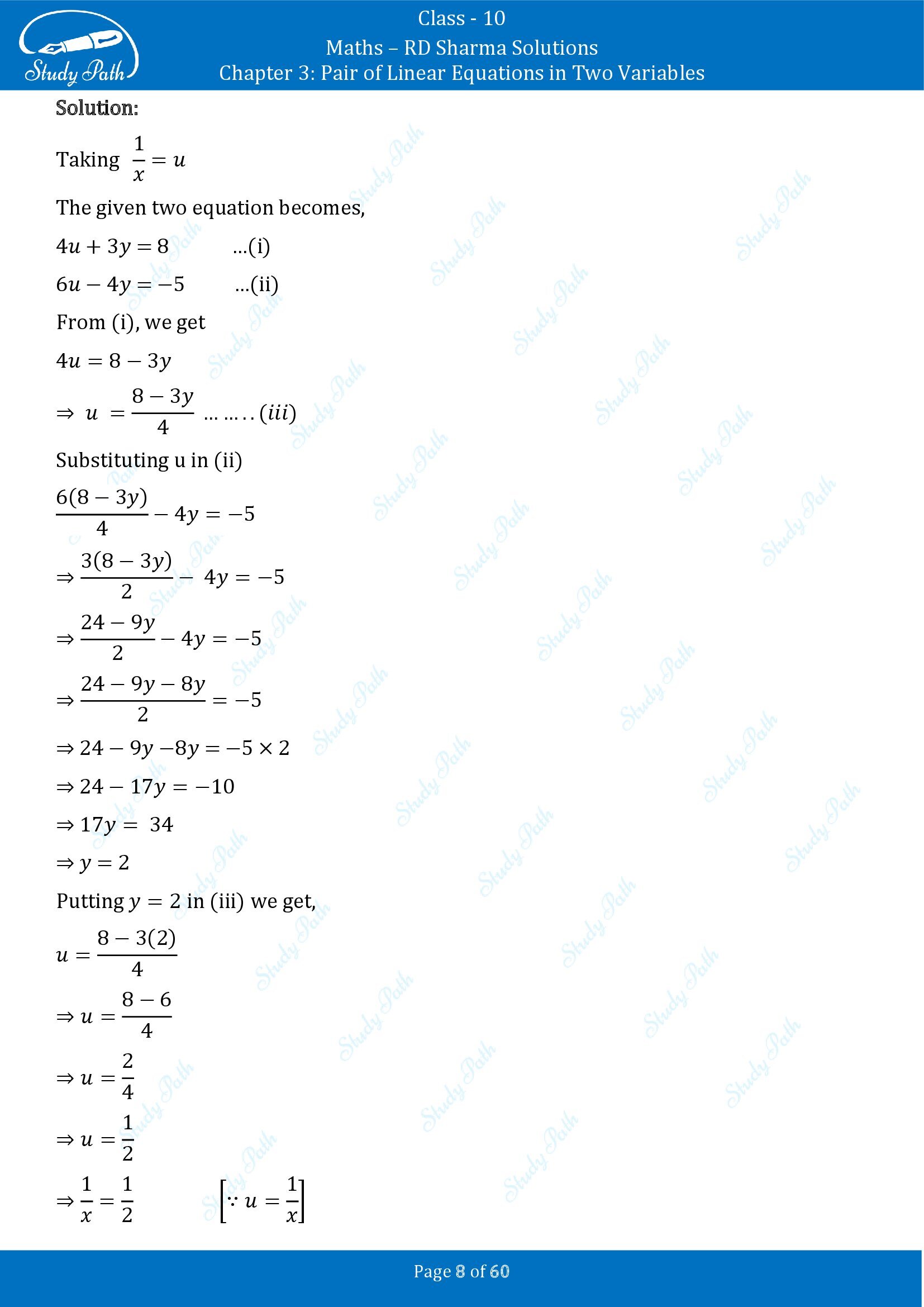 RD Sharma Solutions Class 10 Chapter 3 Pair of Linear Equations in Two Variables Exercise 3.3 00008