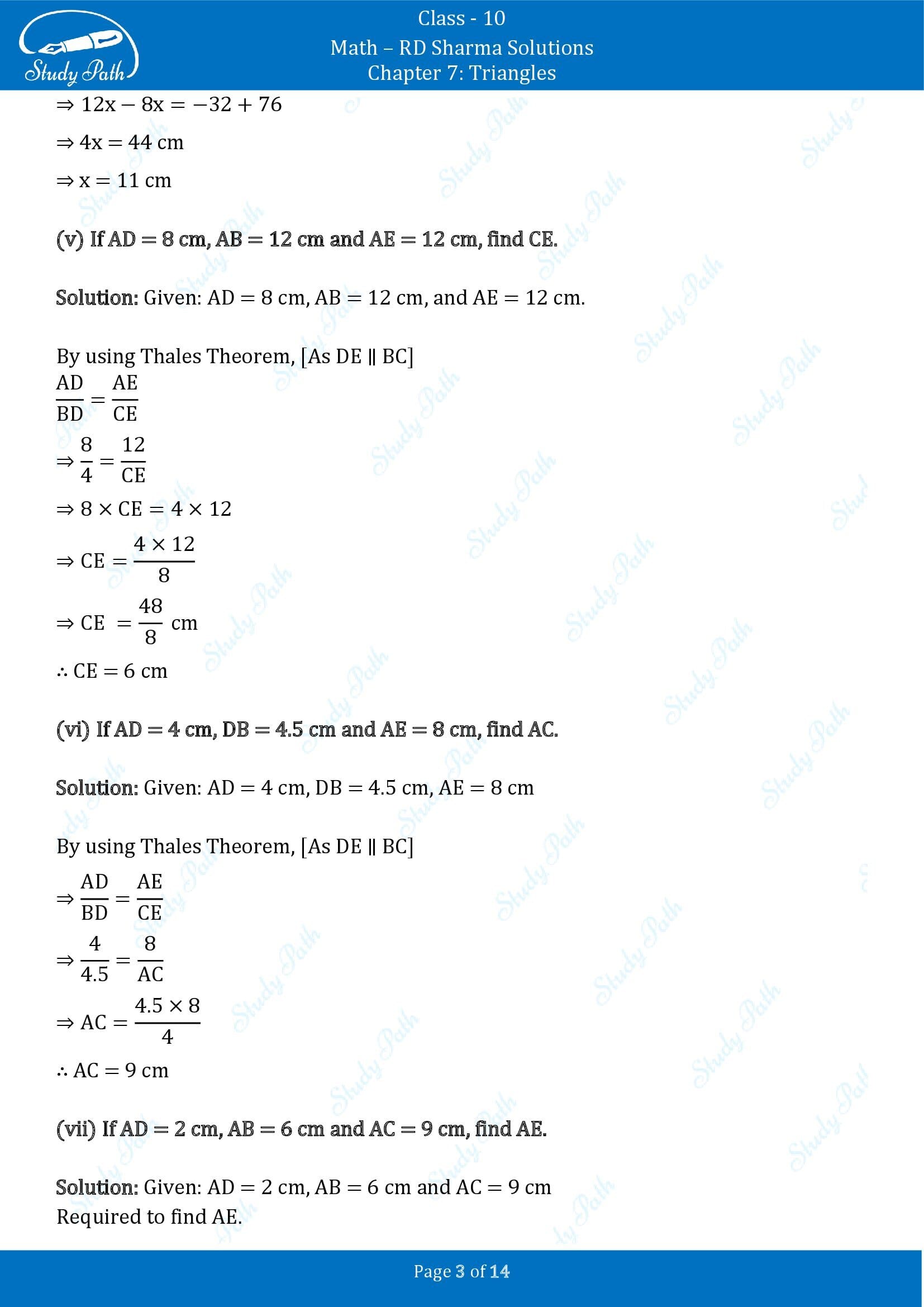 RD Sharma Solutions Class 10 Chapter 7 Triangles Exercise 7.2 00003