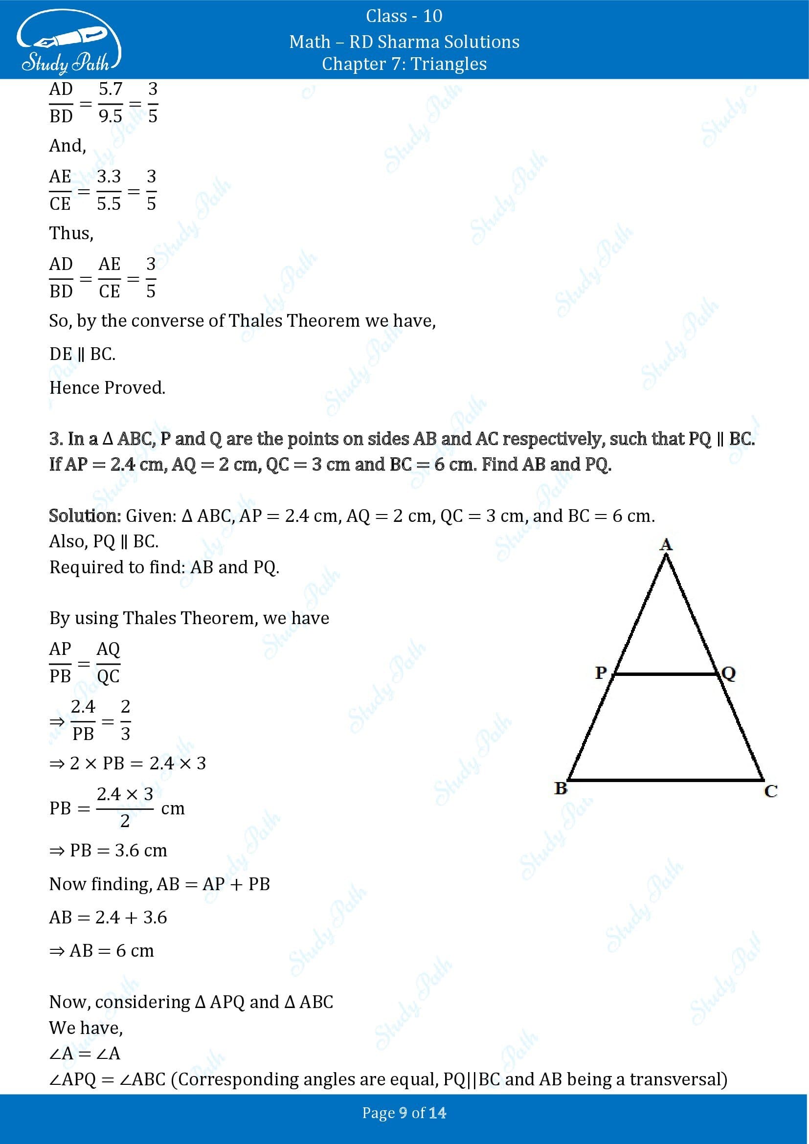 RD Sharma Solutions Class 10 Chapter 7 Triangles Exercise 7.2 00009