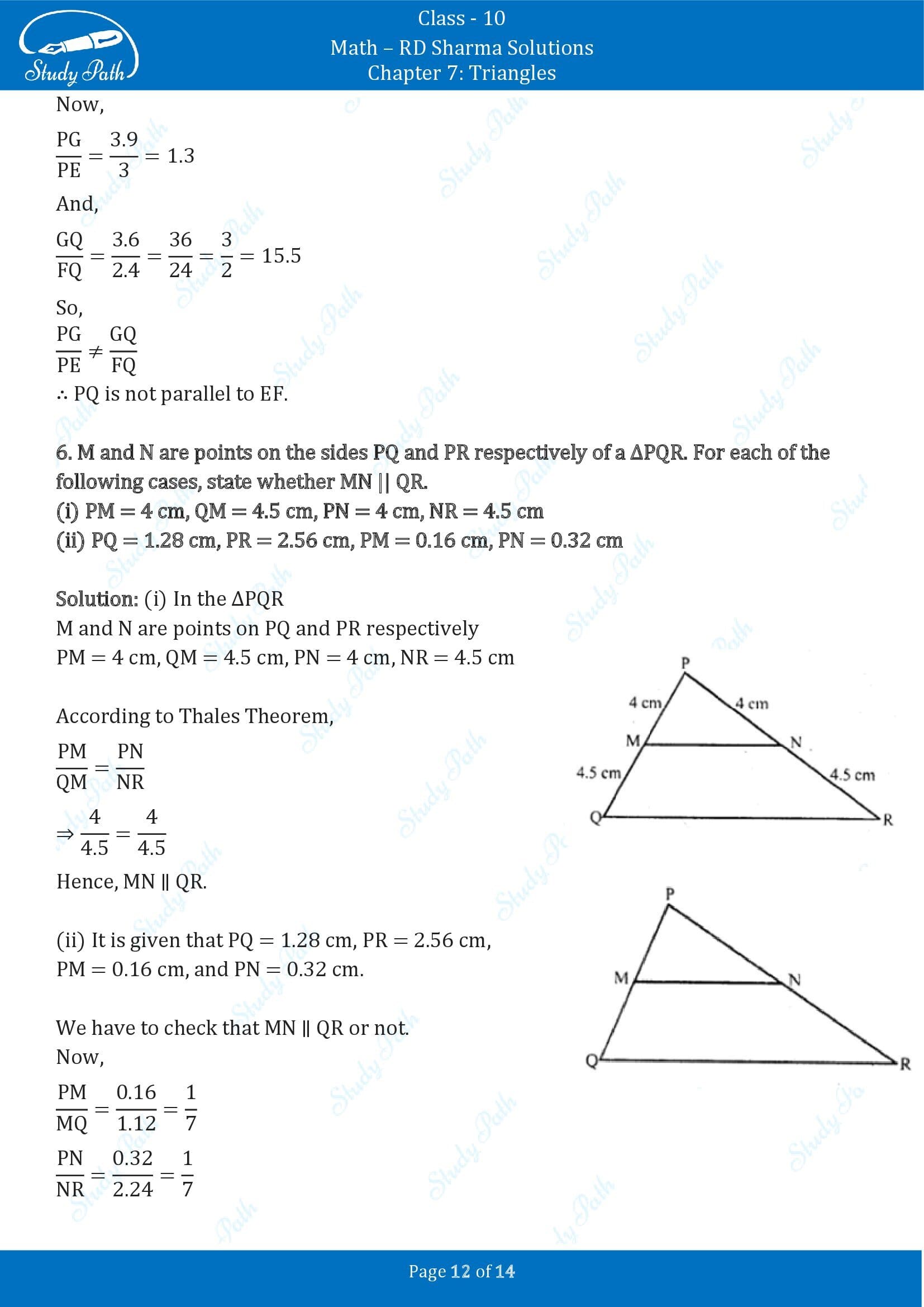RD Sharma Solutions Class 10 Chapter 7 Triangles Exercise 7.2 00012