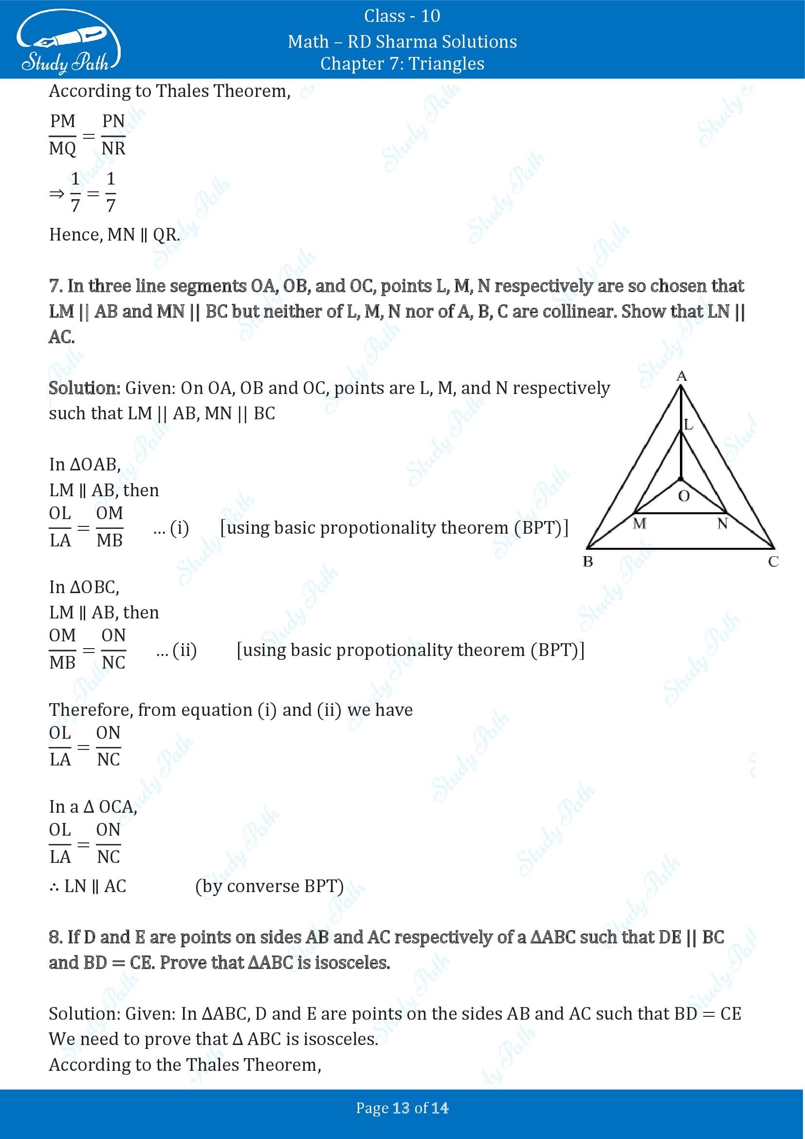 RD Sharma Solutions Class 10 Chapter 7 Triangles Exercise 7.2 00013