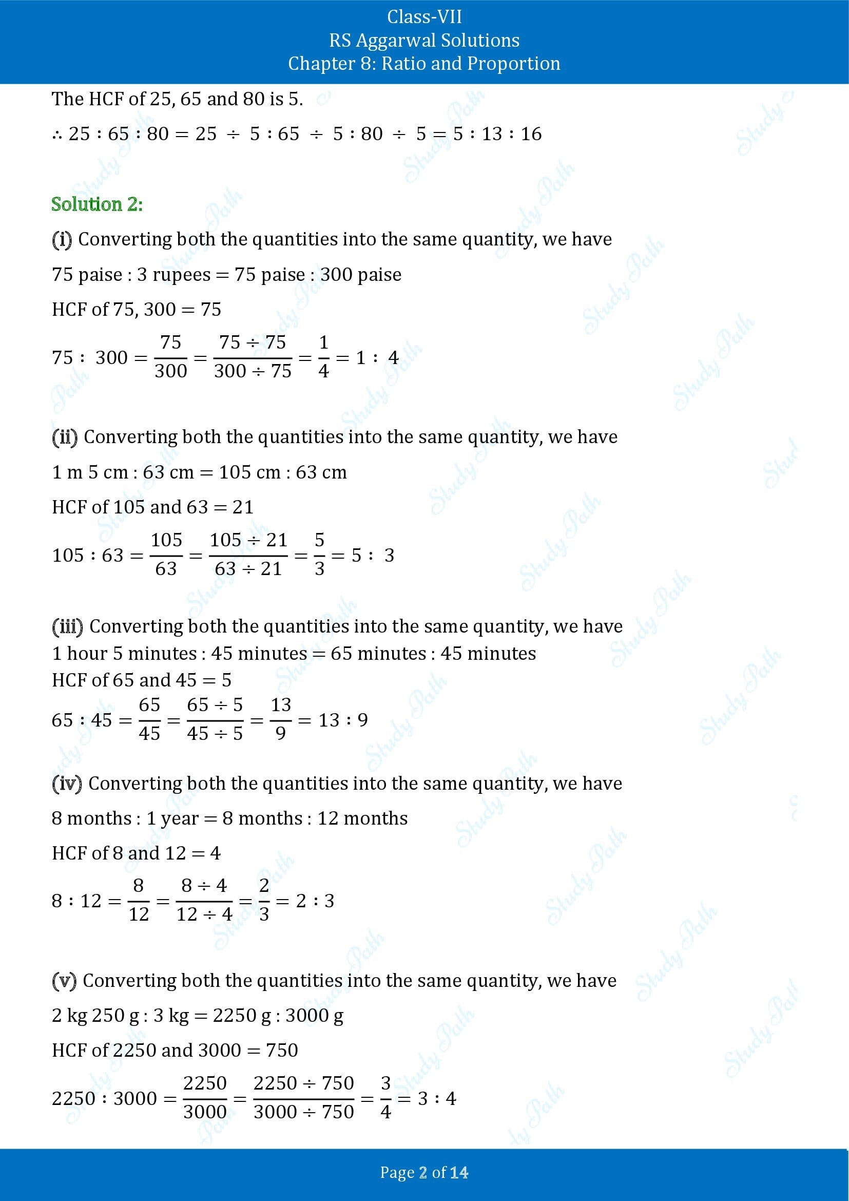 RS Aggarwal Solutions Class 7 Chapter 8 Ratio and Proportion Exercise 8A 00002