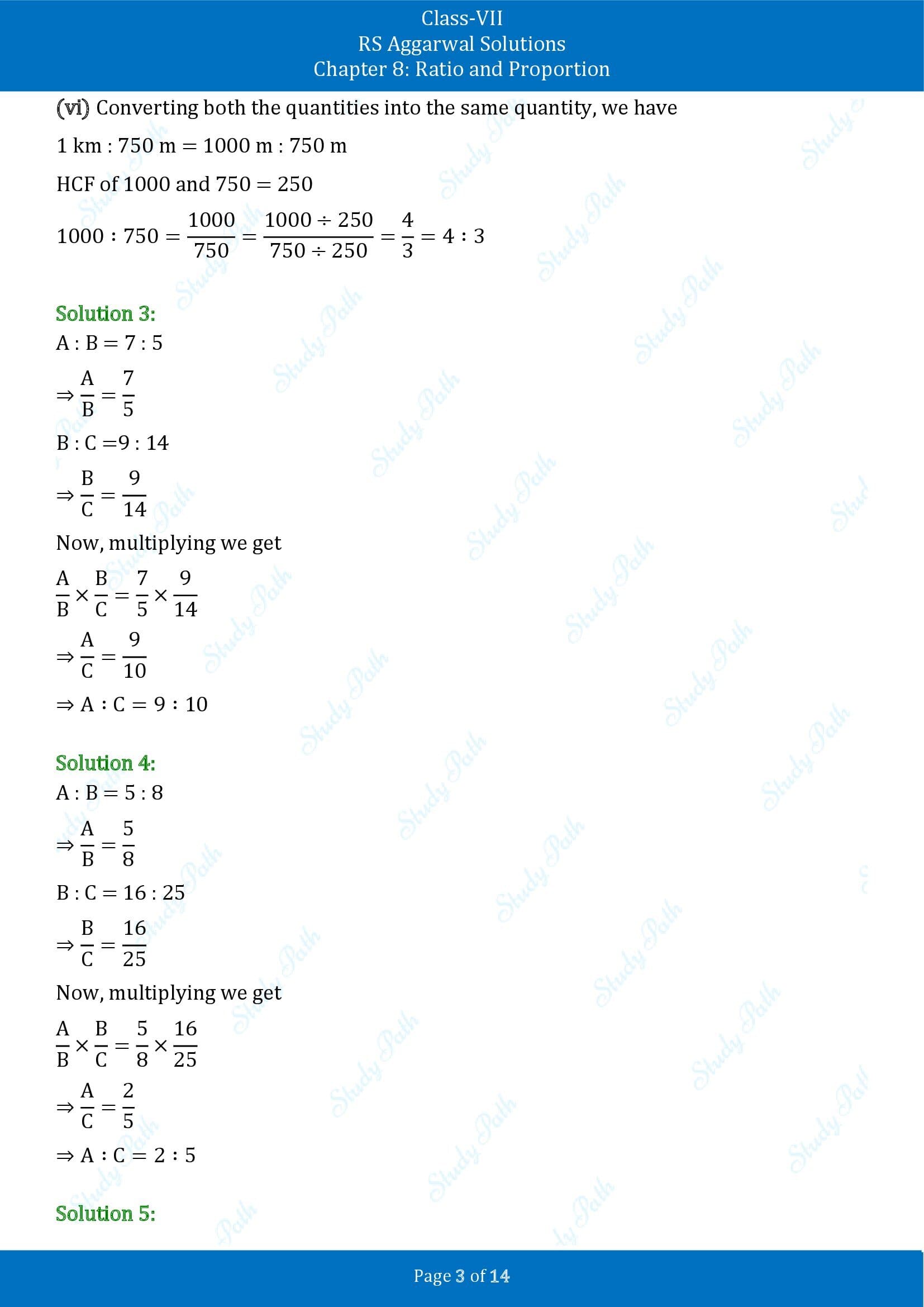 RS Aggarwal Solutions Class 7 Chapter 8 Ratio and Proportion Exercise 8A 00003