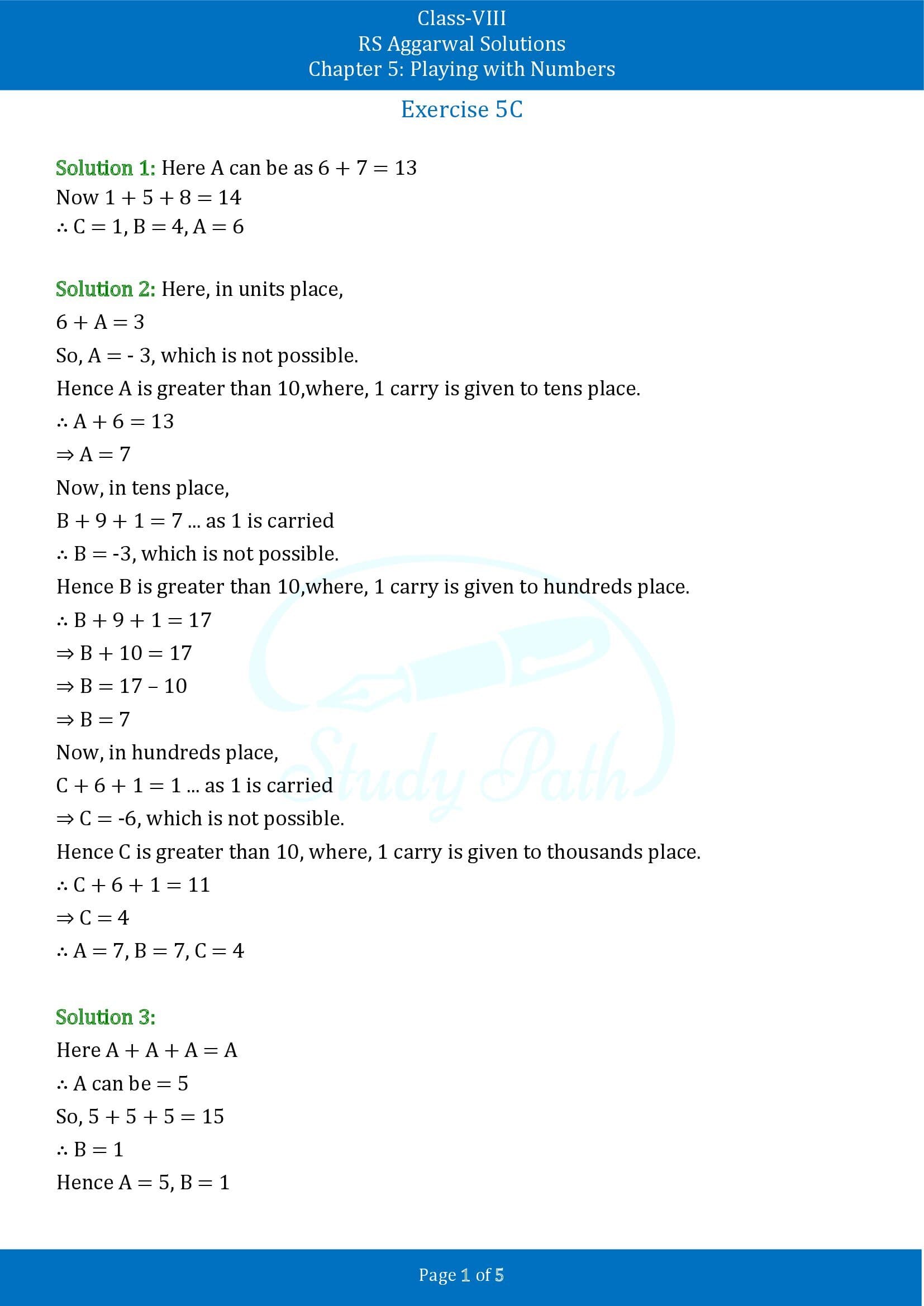 RS Aggarwal Solutions Class 8 Chapter 5 Playing with Numbers Exercise 5C 00001