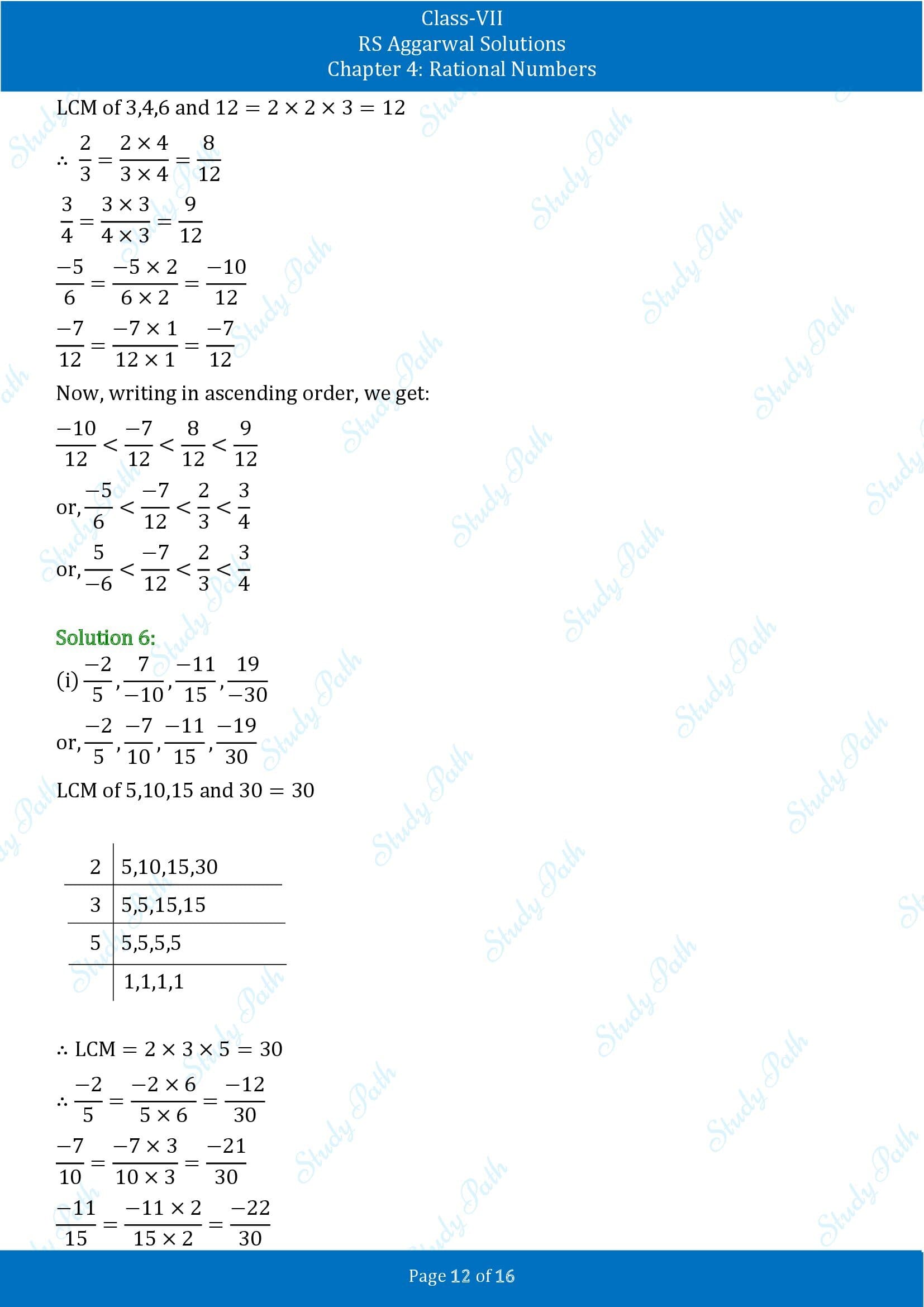 RS Aggarwal Solutions Class 7 Chapter 4 Rational Numbers Exercise 4B 00012