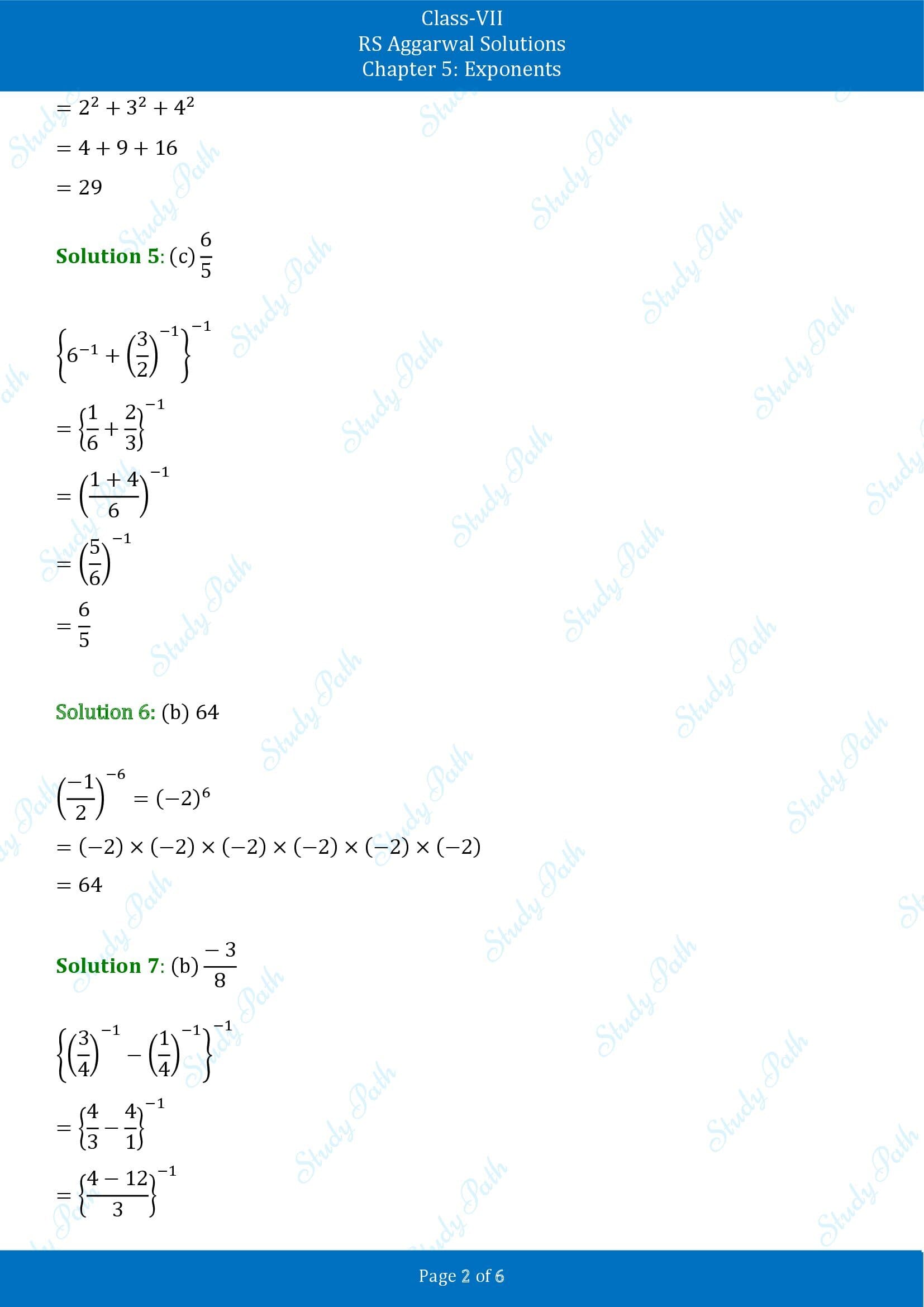 RS Aggarwal Solutions Class 7 Chapter 5 Exponents Exercise 5C MCQ 00002