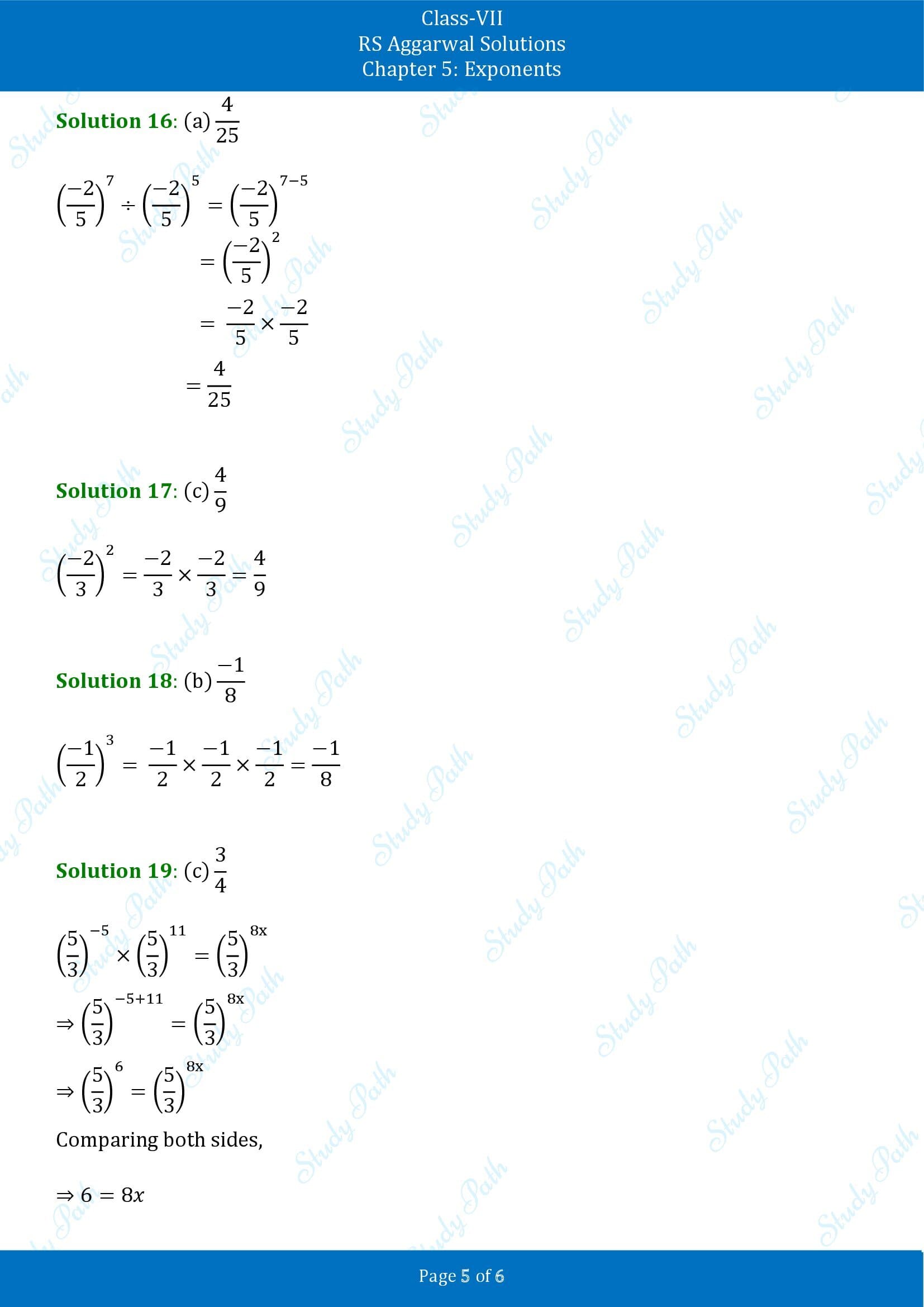 RS Aggarwal Solutions Class 7 Chapter 5 Exponents Exercise 5C MCQ 00005