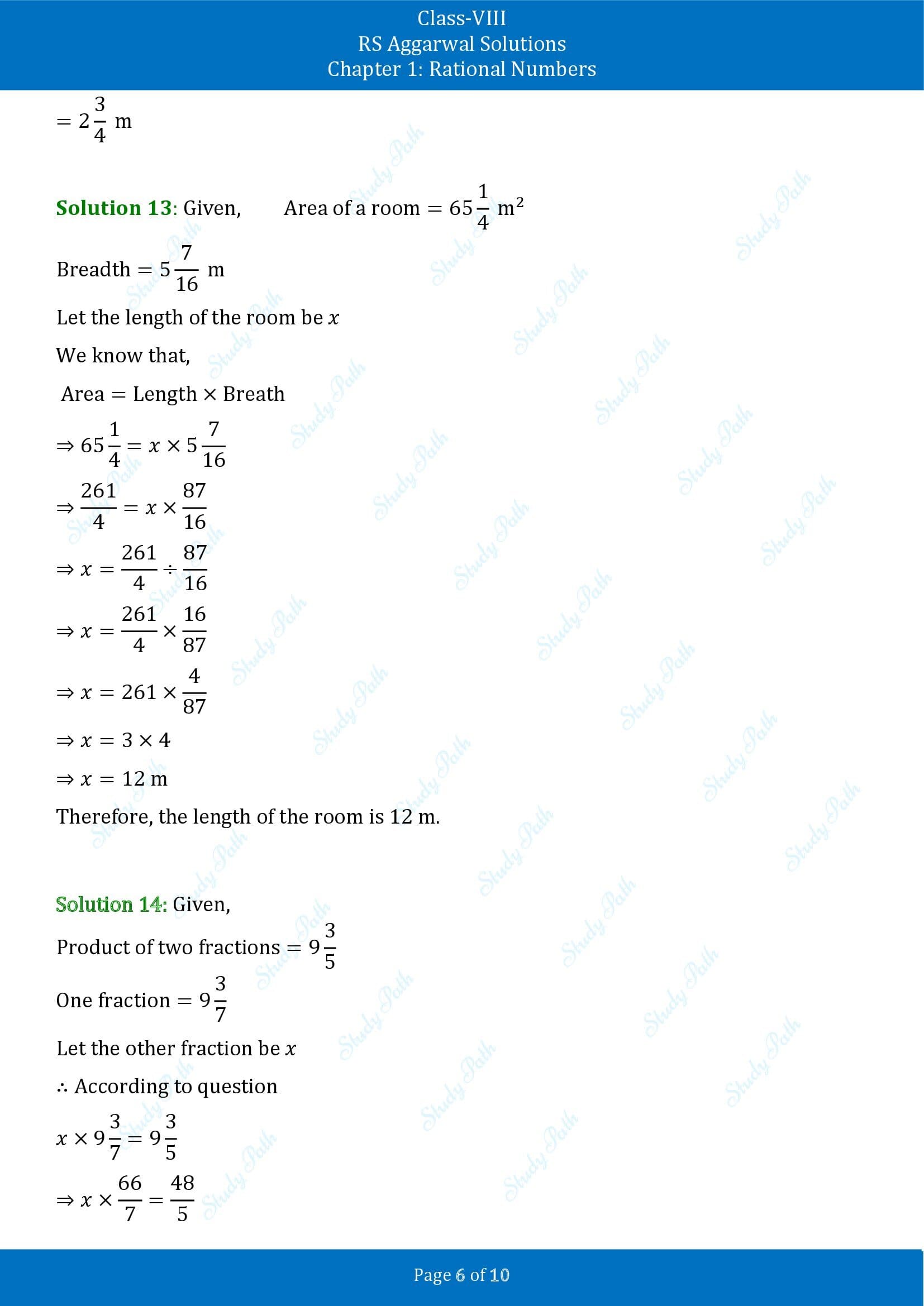 RS Aggarwal Solutions Class 8 Chapter 1 Rational Numbers Exercise 1G 00006
