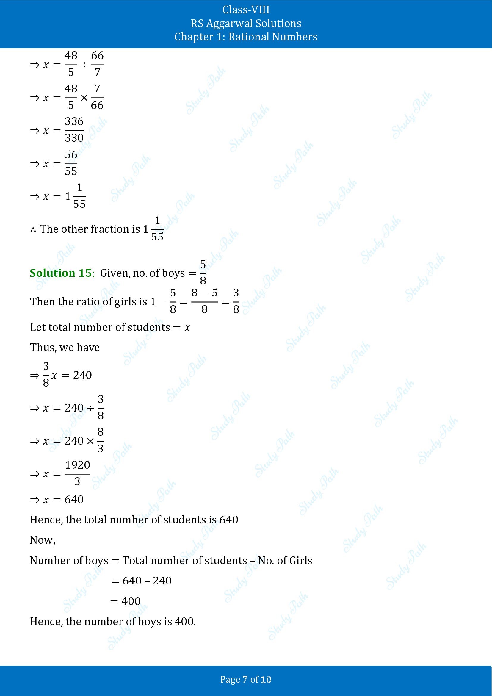 RS Aggarwal Solutions Class 8 Chapter 1 Rational Numbers Exercise 1G 00007