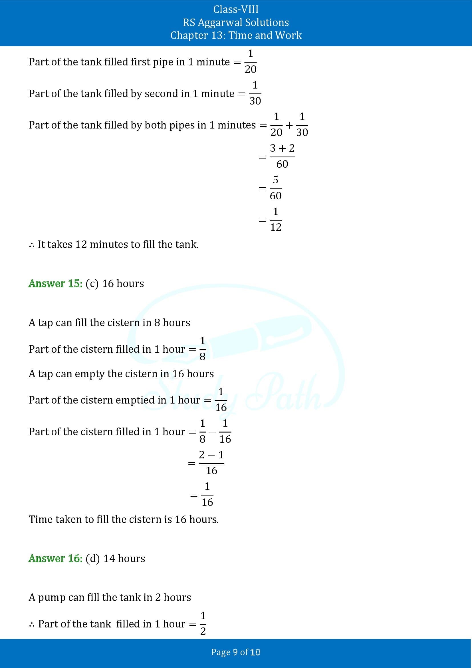 RS Aggarwal Solutions Class 8 Chapter 13 Time and Work Exercise 13B MCQs 00009