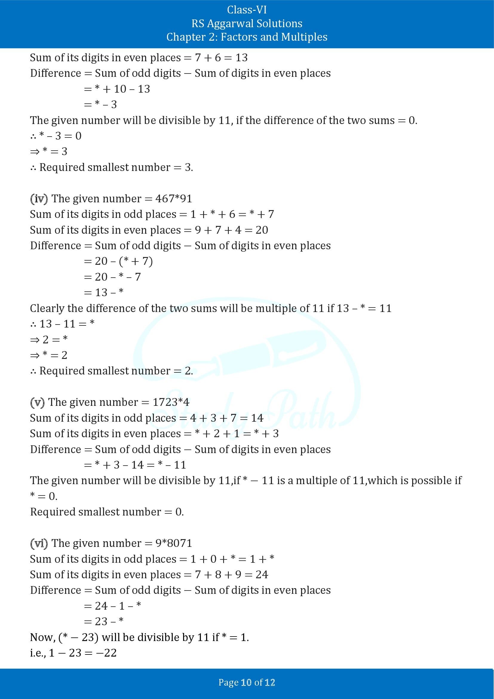 RS Aggarwal Solutions Class 6 Chapter 2 Factors and Multiples Exercise 2B 00010