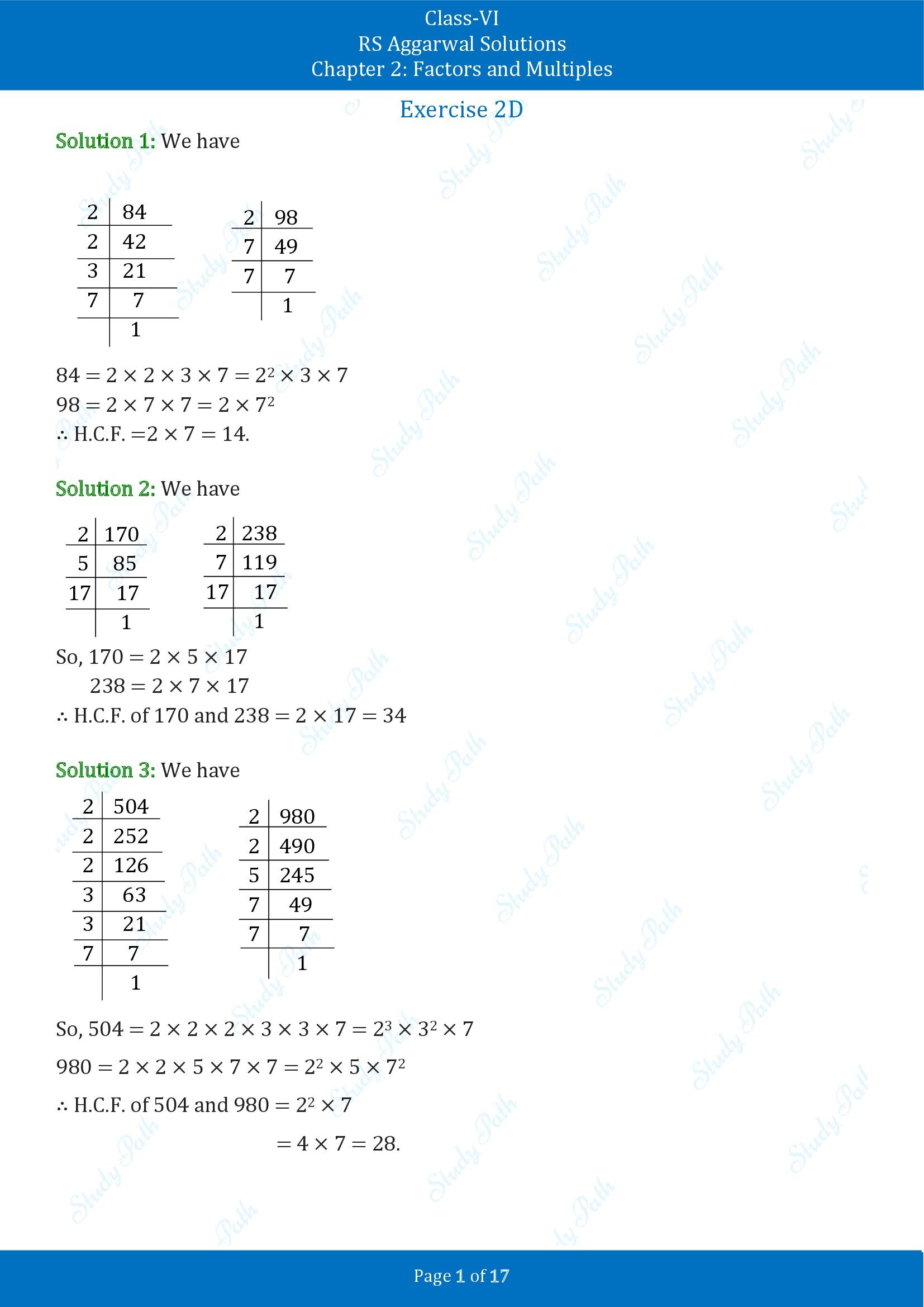 RS Aggarwal Solutions Class 6 Chapter 2 Factors and Multiples Exercise 2D 00001