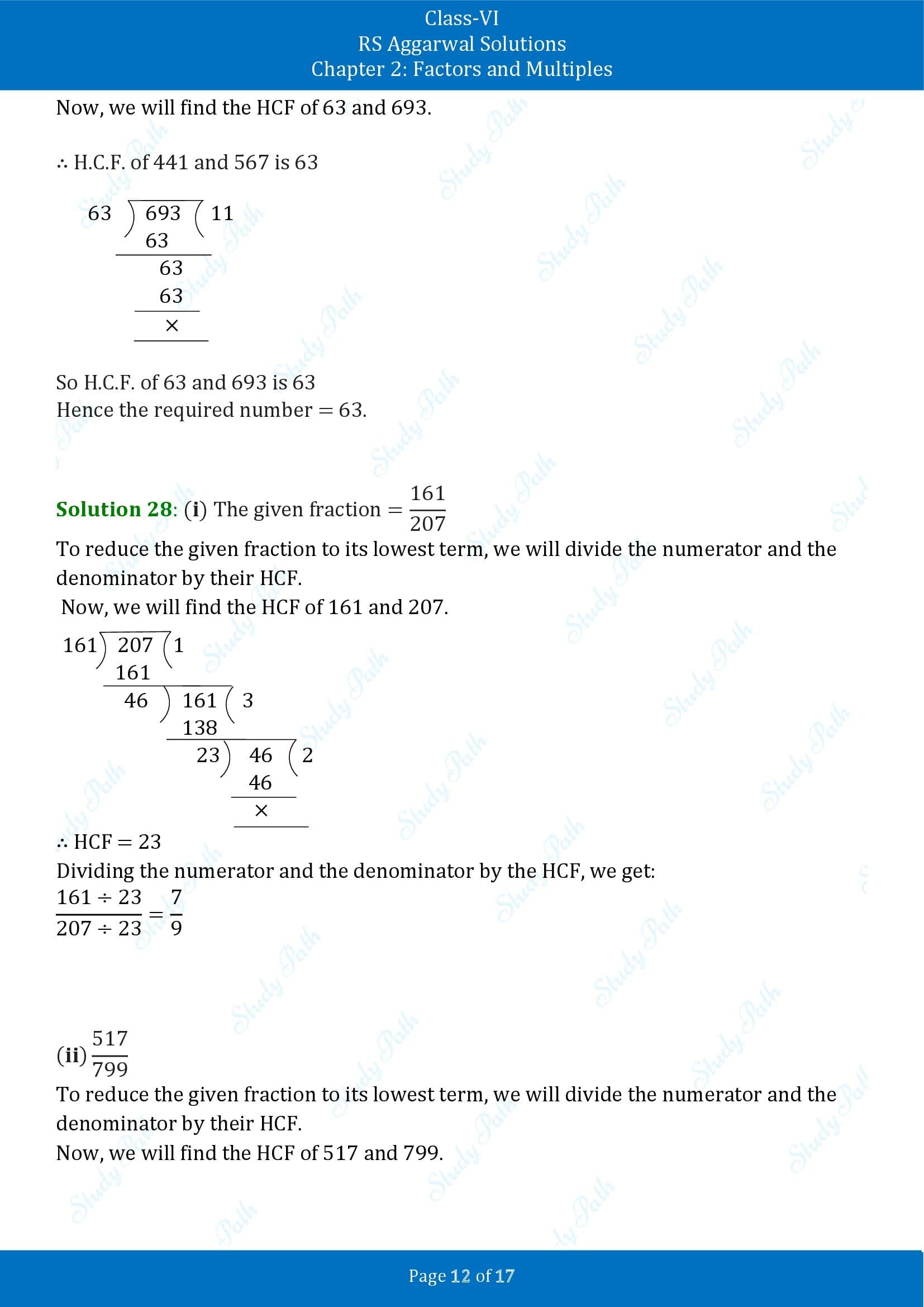 RS Aggarwal Solutions Class 6 Chapter 2 Factors and Multiples Exercise 2D 00012