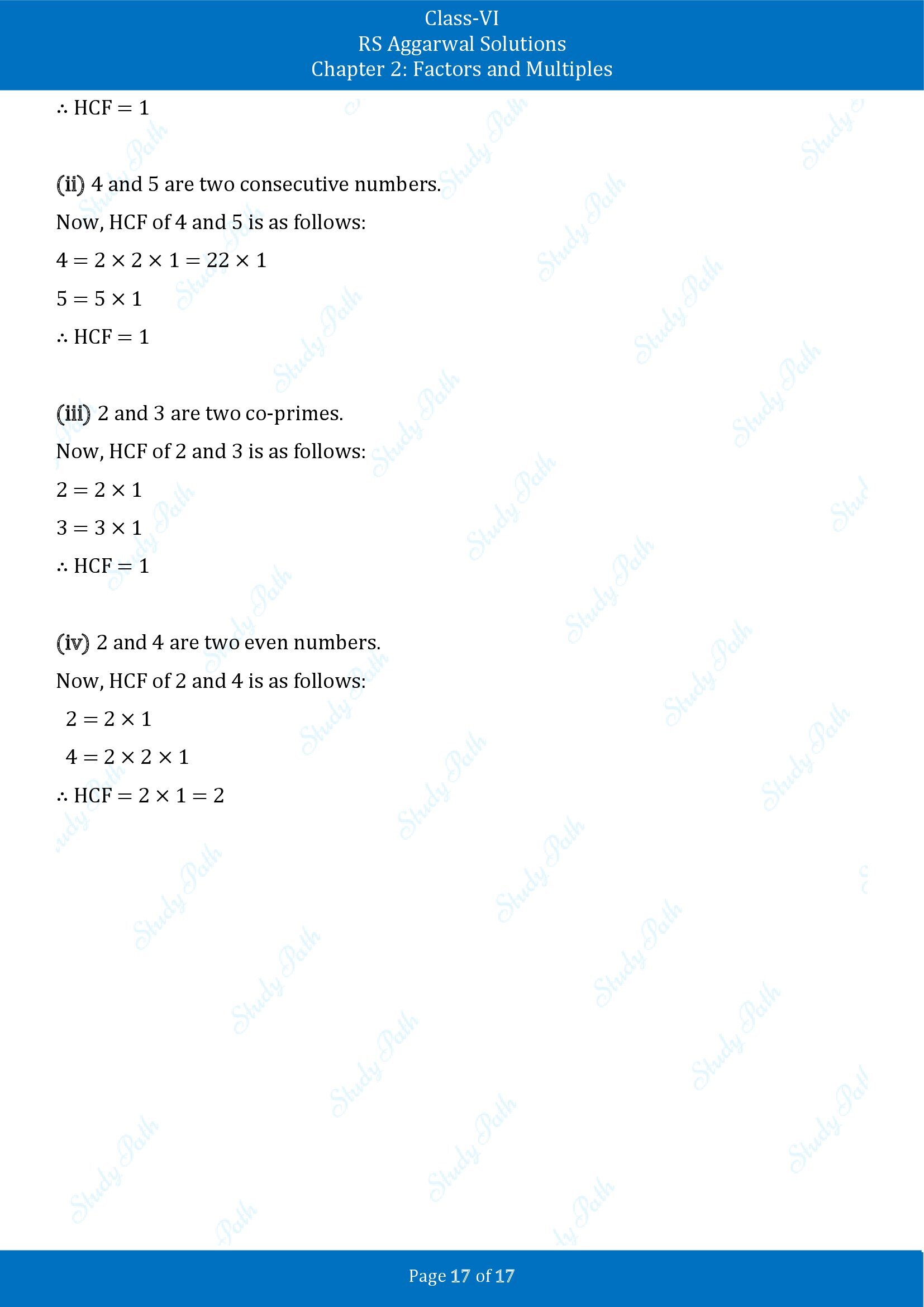 RS Aggarwal Solutions Class 6 Chapter 2 Factors and Multiples Exercise 2D 00017