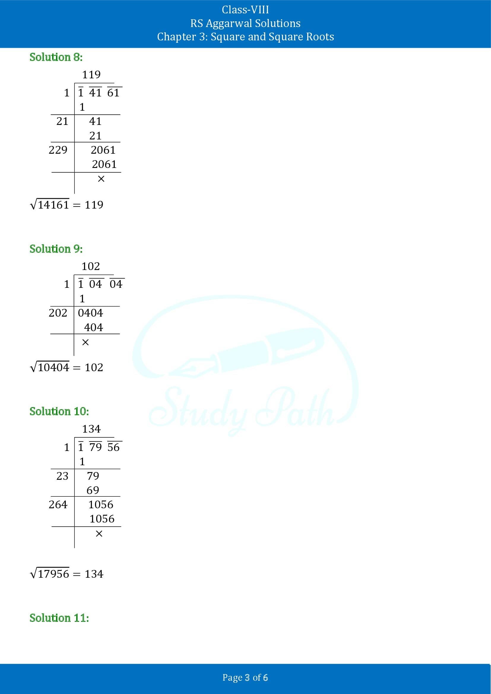 RS Aggarwal Solutions Class 8 Chapter 3 Square and Square Roots Exercise 3E 00003