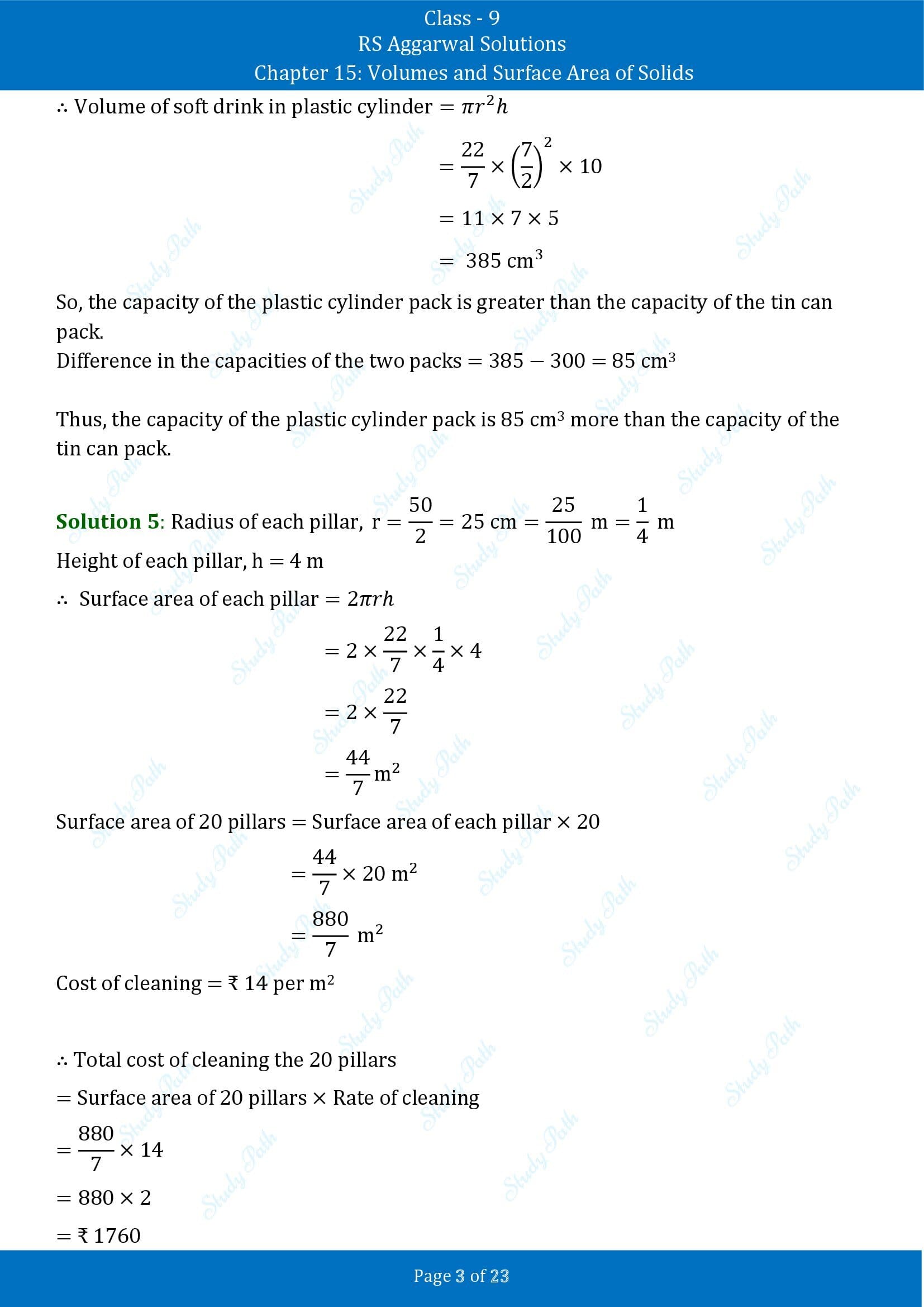 RS Aggarwal Solutions Class 9 Chapter 15 Volumes and Surface Area of Solids Exercise 15B 00003