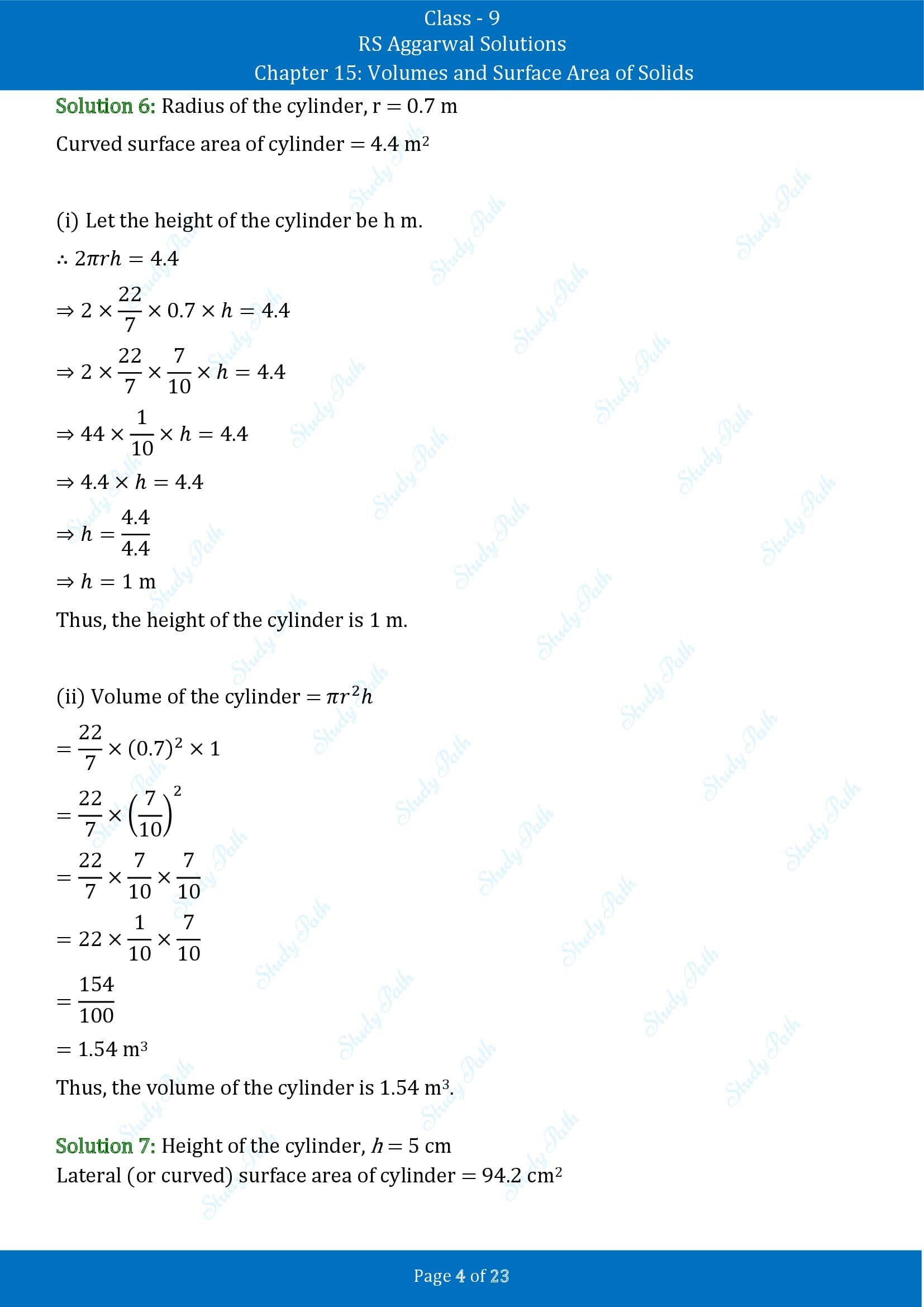 RS Aggarwal Solutions Class 9 Chapter 15 Volumes and Surface Area of Solids Exercise 15B 00004