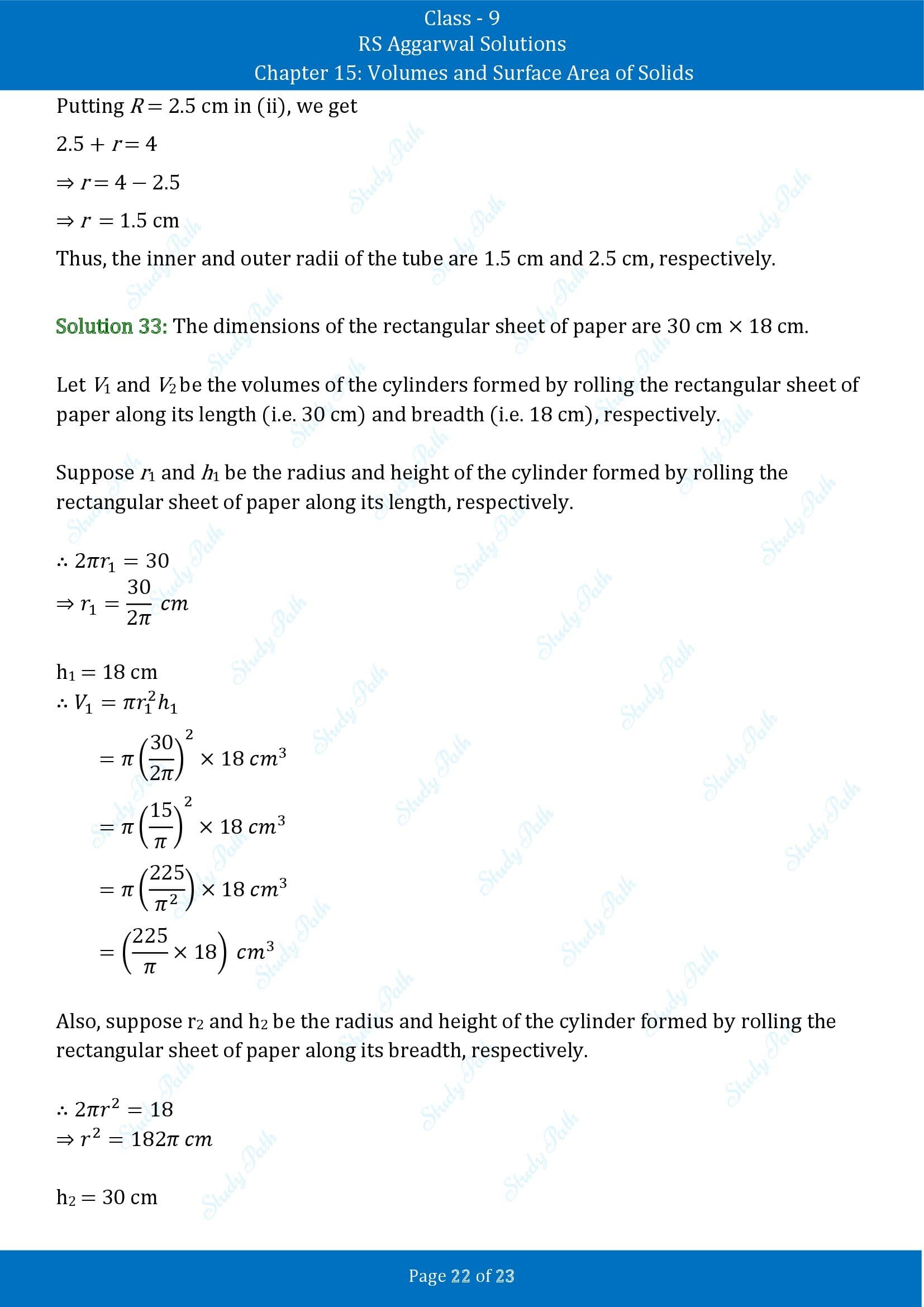 RS Aggarwal Solutions Class 9 Chapter 15 Volumes and Surface Area of Solids Exercise 15B 00022