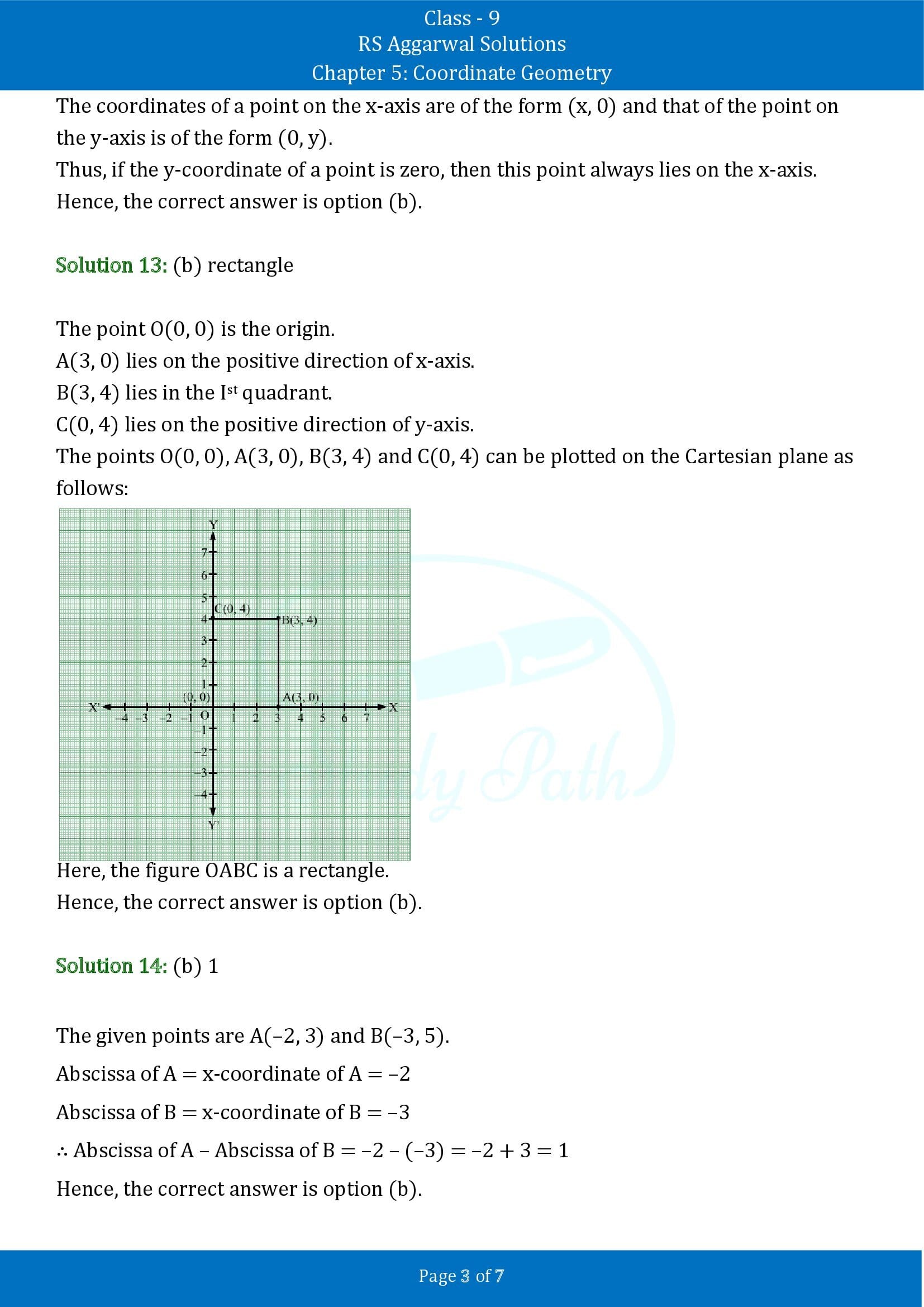 RS Aggarwal Solutions Class 9 Chapter 5 Coordinate Geometry Multiple Choice Questions MCQs 00003