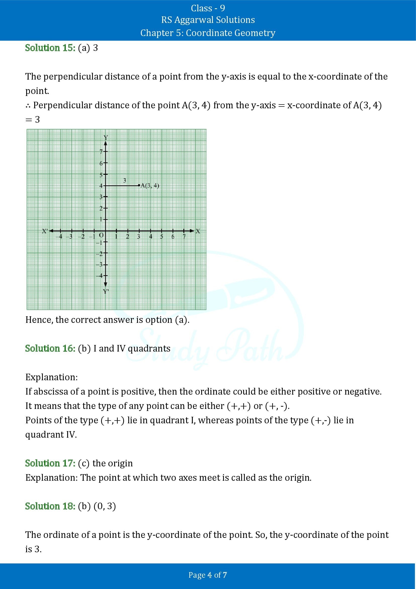 RS Aggarwal Solutions Class 9 Chapter 5 Coordinate Geometry Multiple Choice Questions MCQs 00004