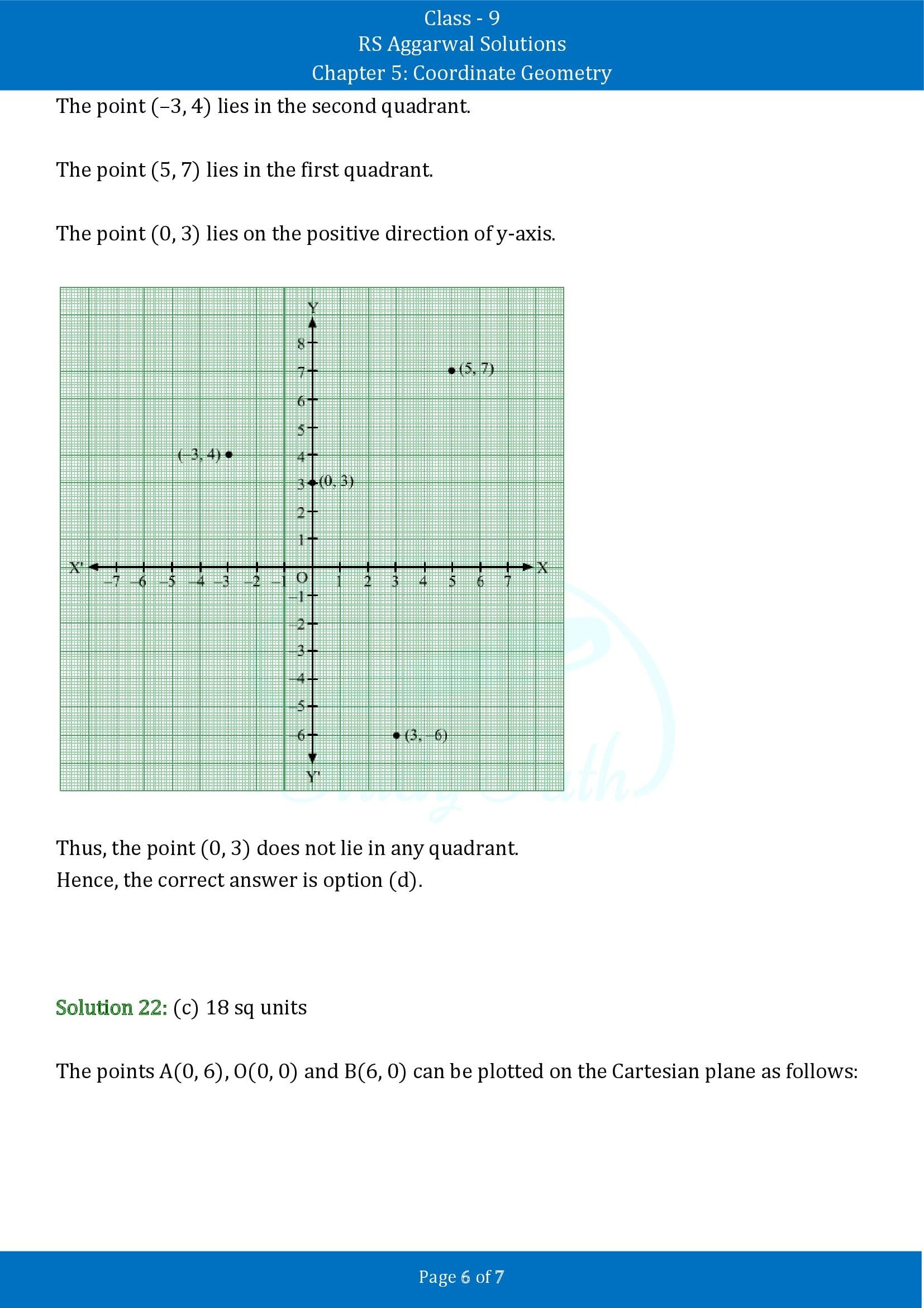 RS Aggarwal Solutions Class 9 Chapter 5 Coordinate Geometry Multiple Choice Questions MCQs 00006