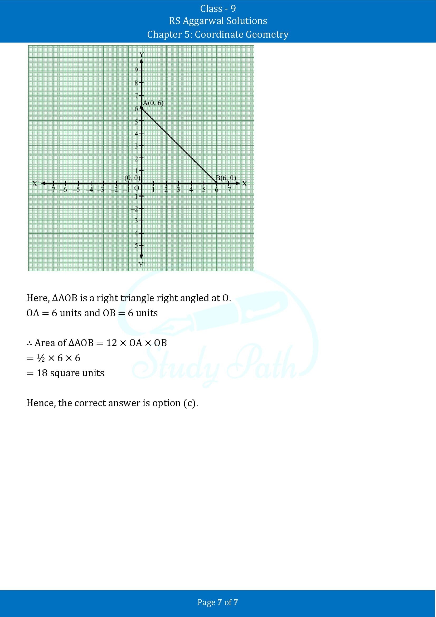 RS Aggarwal Solutions Class 9 Chapter 5 Coordinate Geometry Multiple Choice Questions MCQs 00007
