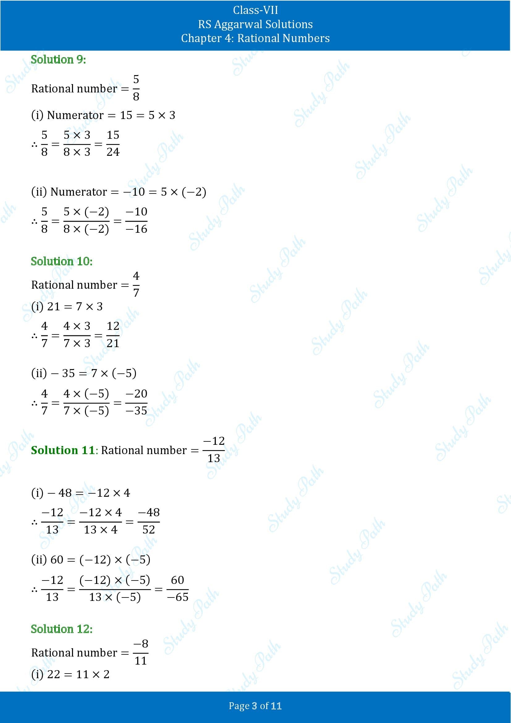 RS Aggarwal Solutions Class 7 Chapter 4 Rational Numbers Exercise 4A 00003