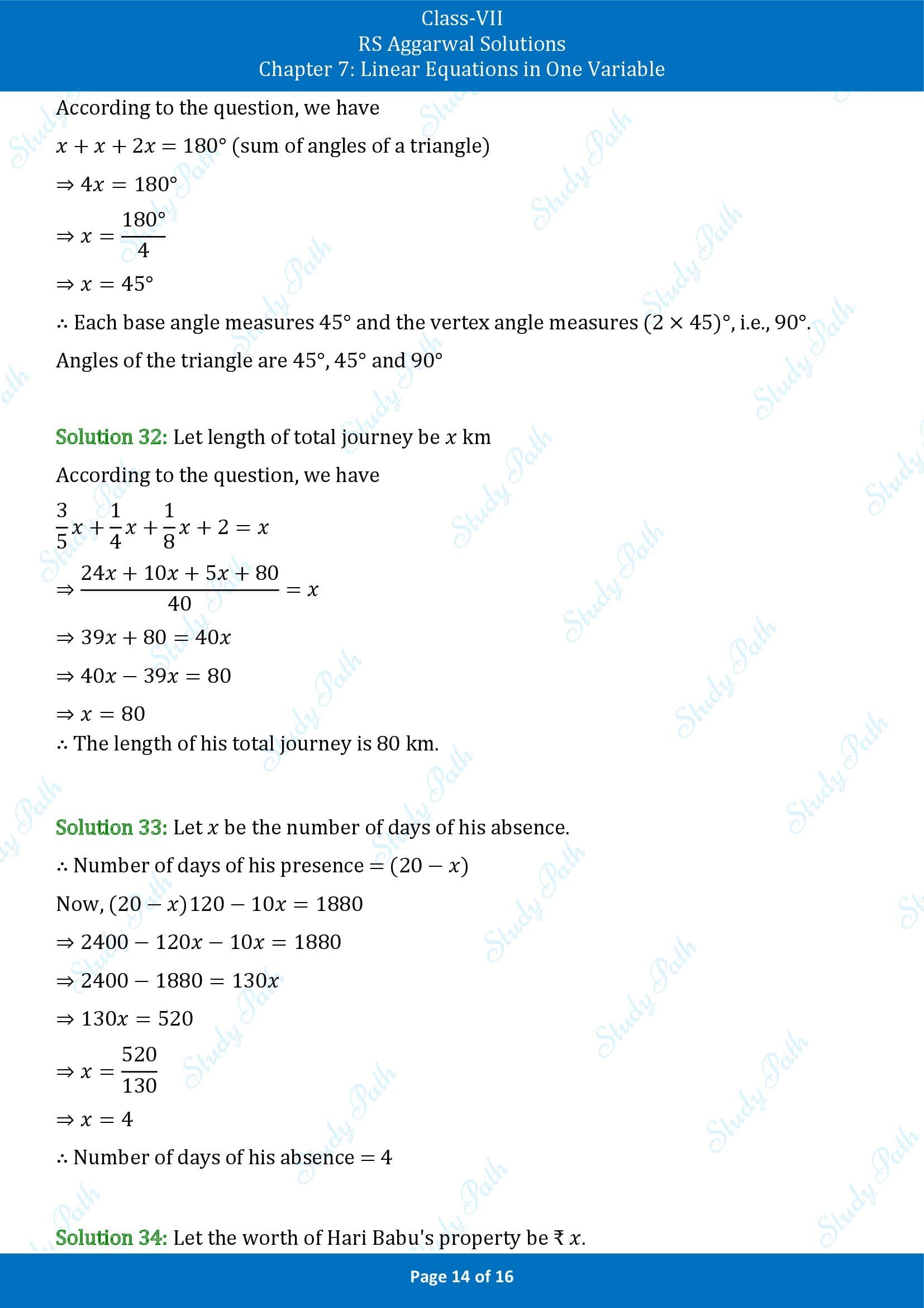 RS Aggarwal Solutions Class 7 Chapter 7 Linear Equations in One Variable Exercise 7B 00014