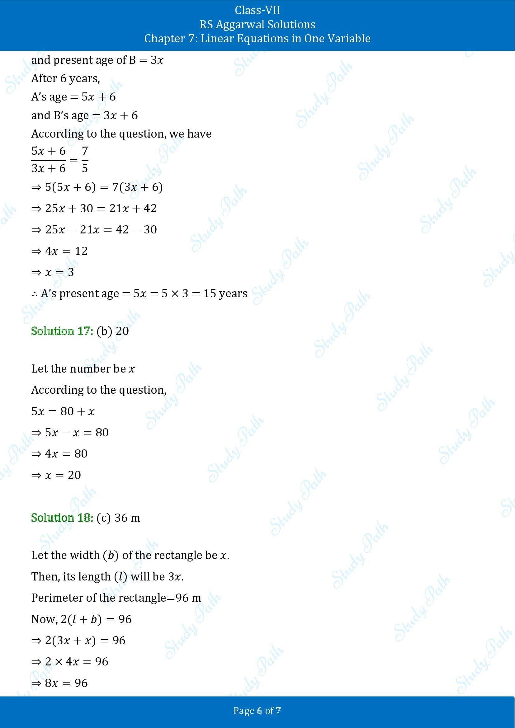 RS Aggarwal Solutions Class 7 Chapter 7 Linear Equations in One Variable Exercise 7C MCQs 00006
