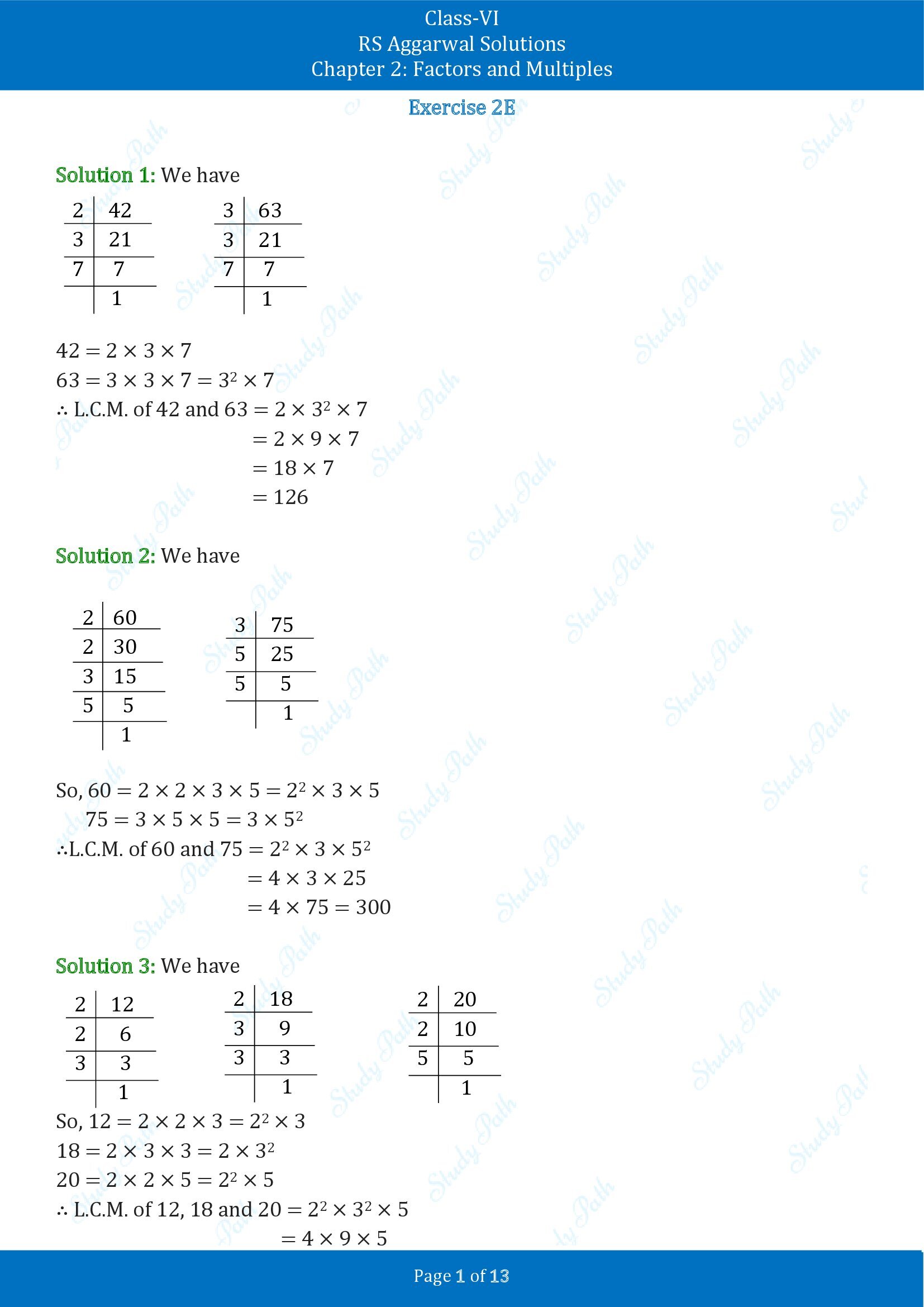 RS Aggarwal Solutions Class 6 Chapter 2 Factors and Multiples Exercise 2E 00001
