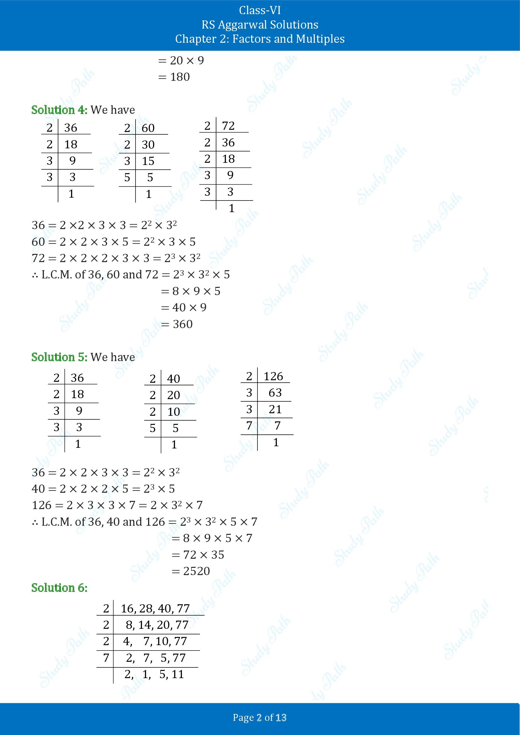 RS Aggarwal Solutions Class 6 Chapter 2 Factors and Multiples Exercise 2E 00002