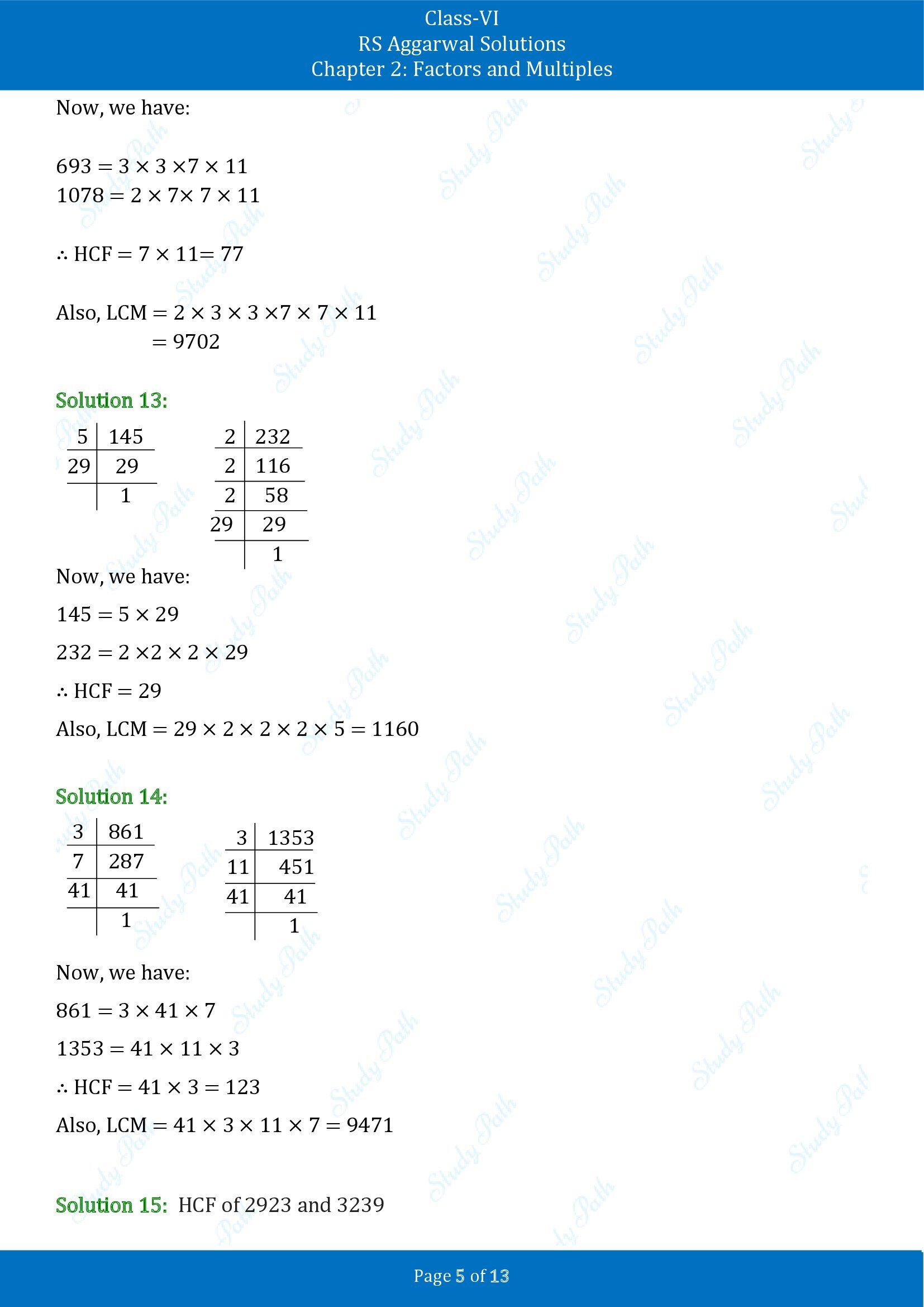 RS Aggarwal Solutions Class 6 Chapter 2 Factors and Multiples Exercise 2E 00005