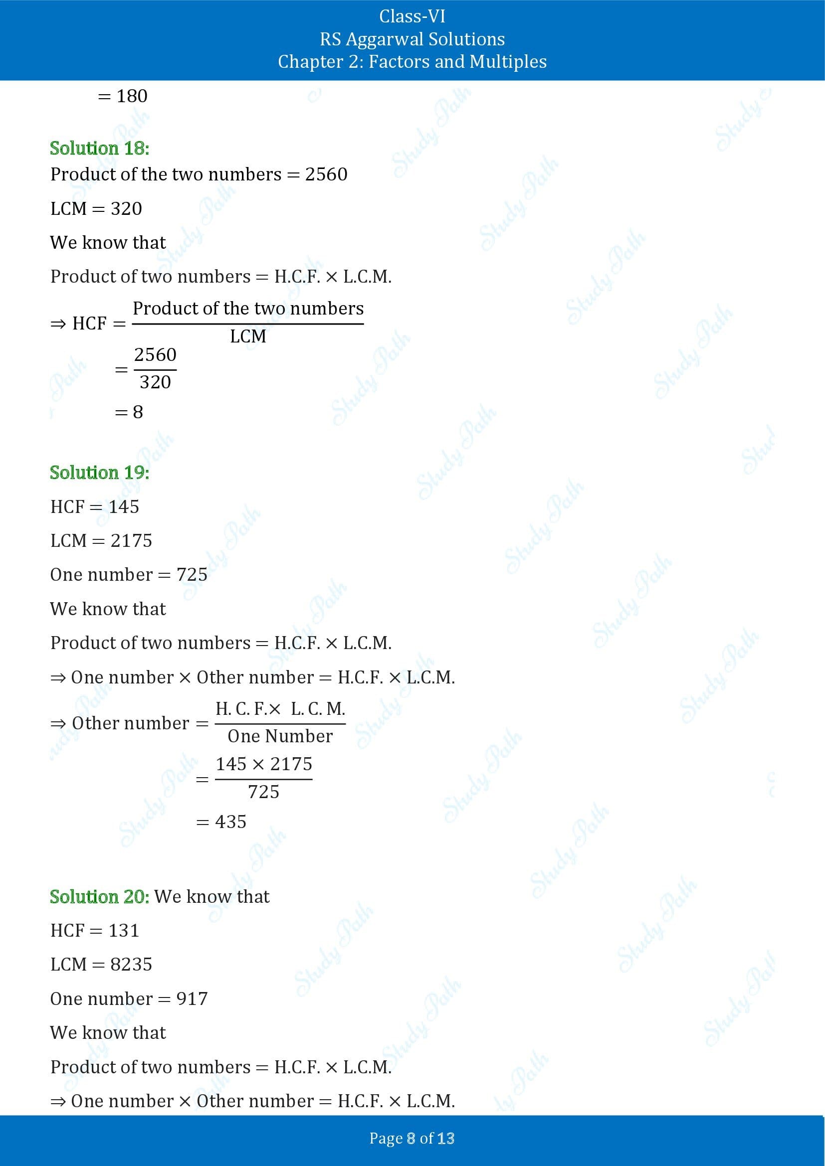 RS Aggarwal Solutions Class 6 Chapter 2 Factors and Multiples Exercise 2E 00008