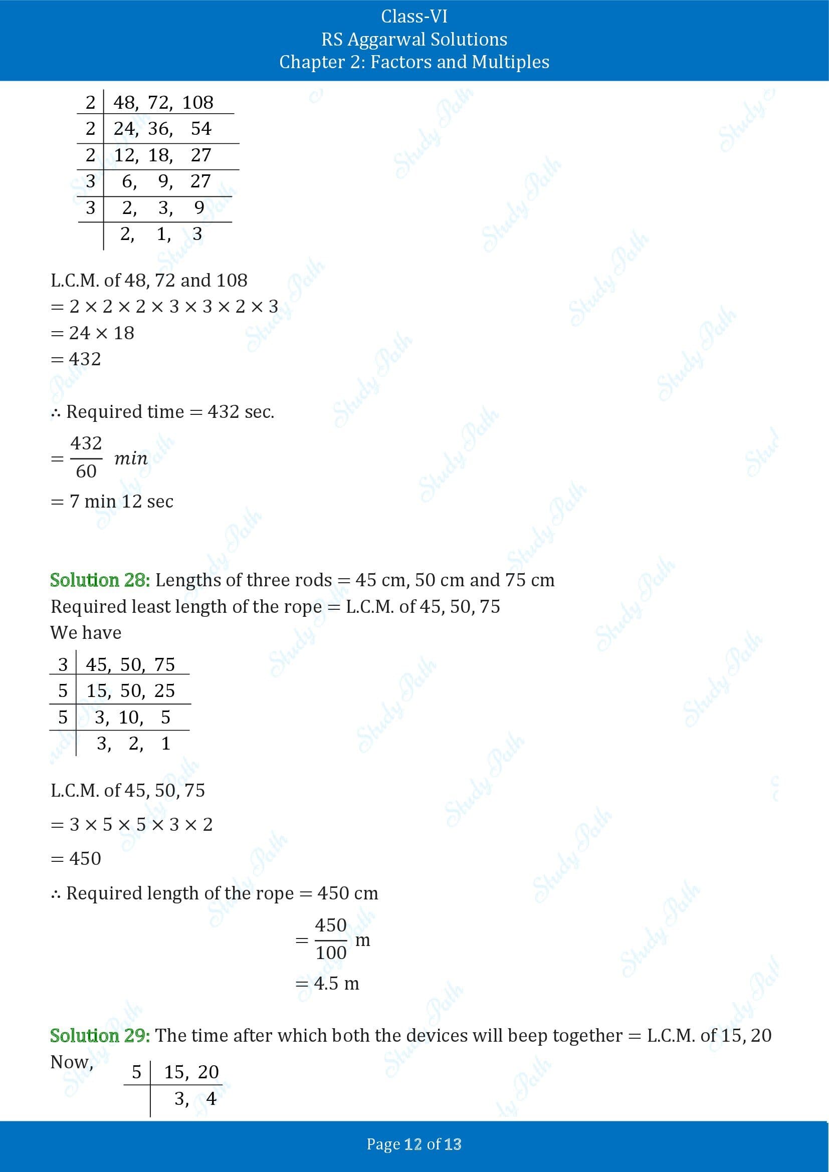RS Aggarwal Solutions Class 6 Chapter 2 Factors and Multiples Exercise 2E 00012