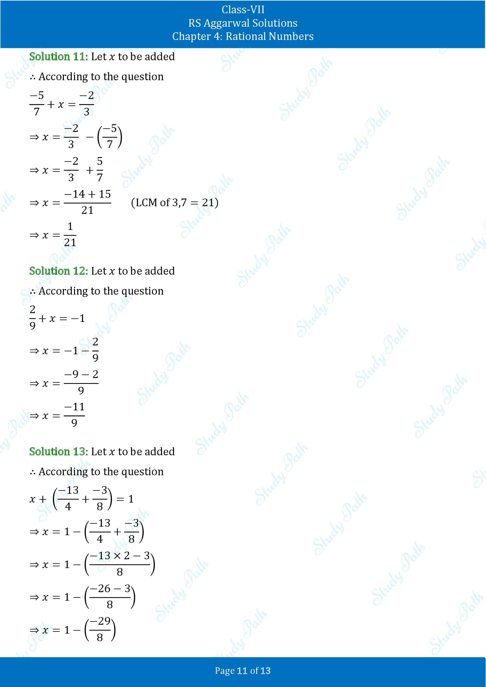RS Aggarwal Solutions Class 7 Chapter 4 Rational Numbers Exercise 4D 00011