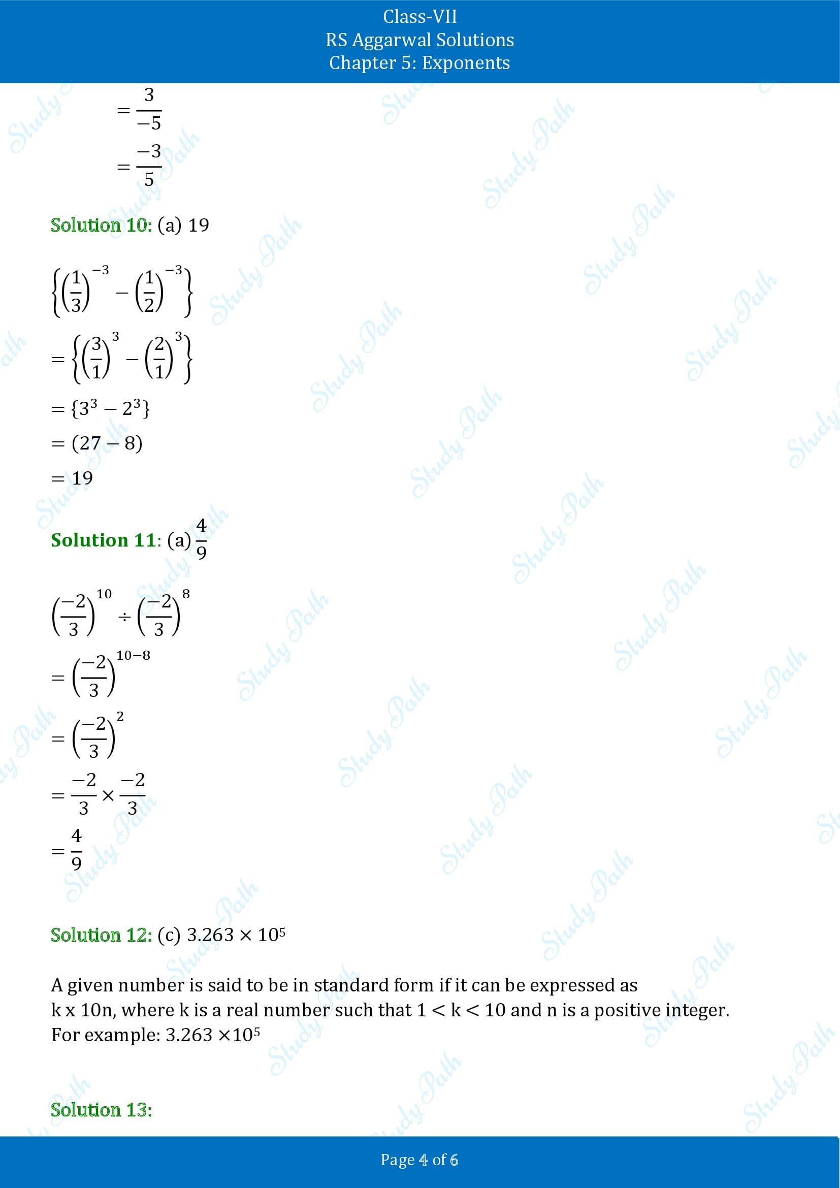 RS Aggarwal Solutions Class 7 Chapter 5 Exponents Test Paper 00004